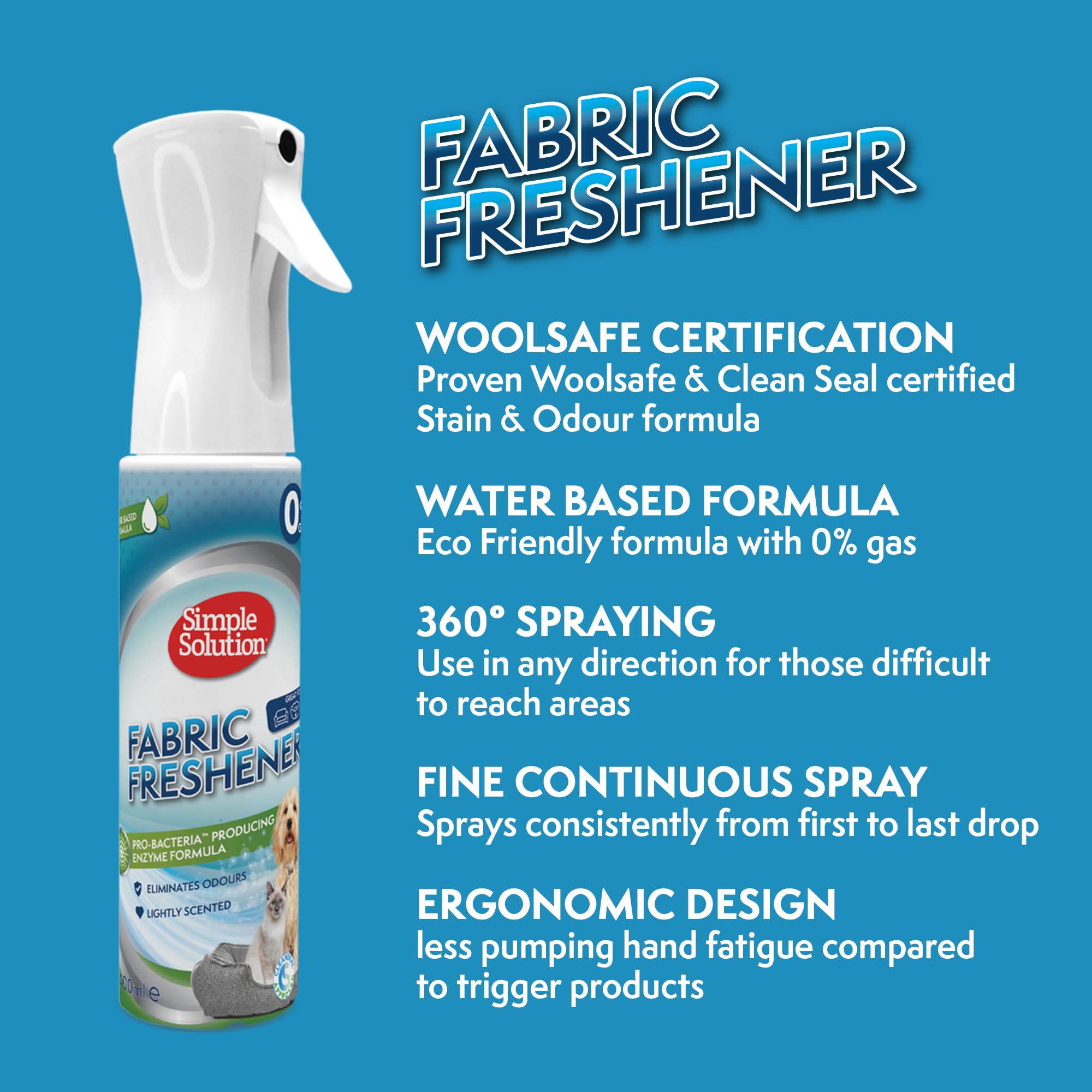 Simple Solution Fabric Freshener - Pro-Bacteria Enzyme Formula | Linen Scent | 400ml