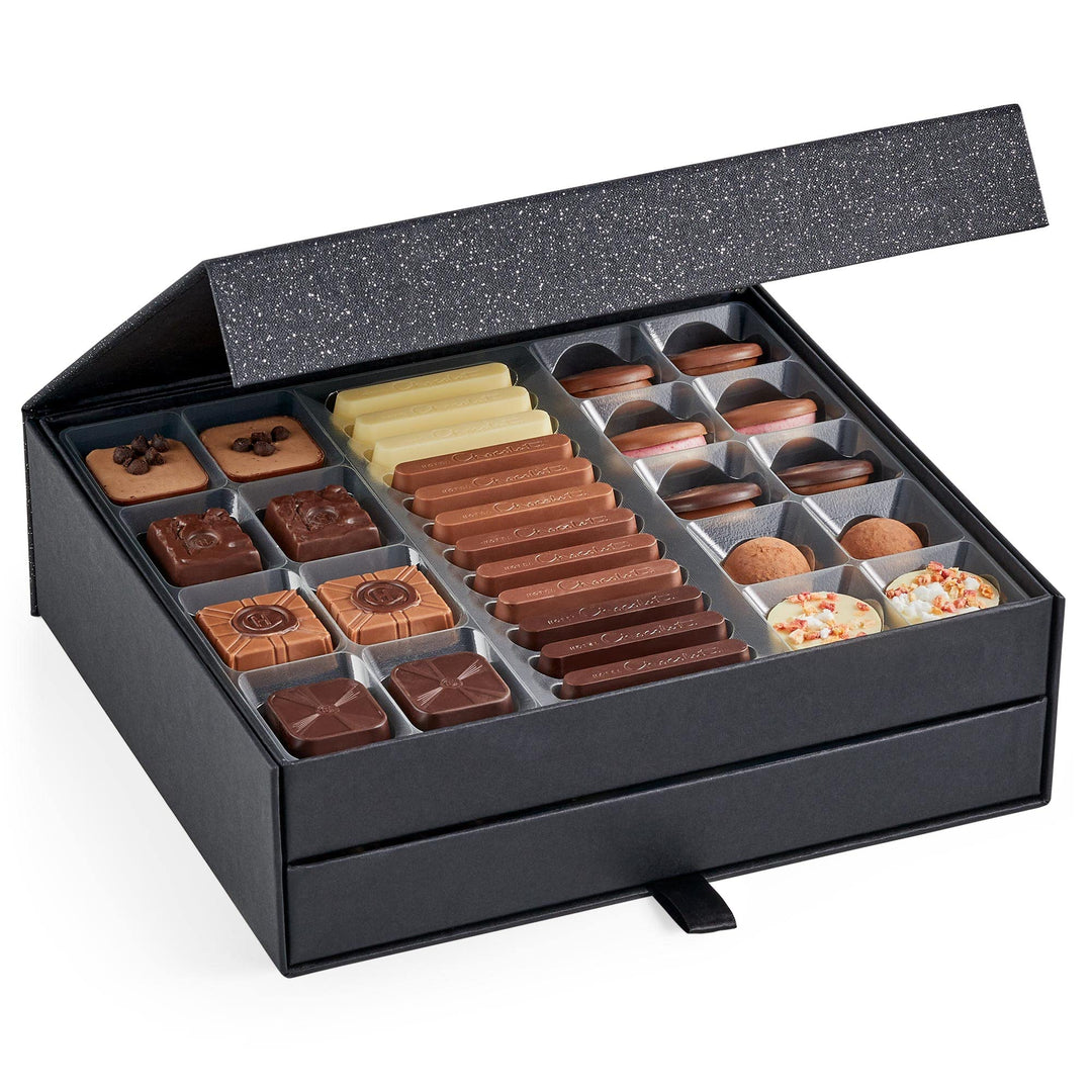 Hotel Chocolat Classic Cabinet 600g - Assorted Milk, Dark & White Chocolates