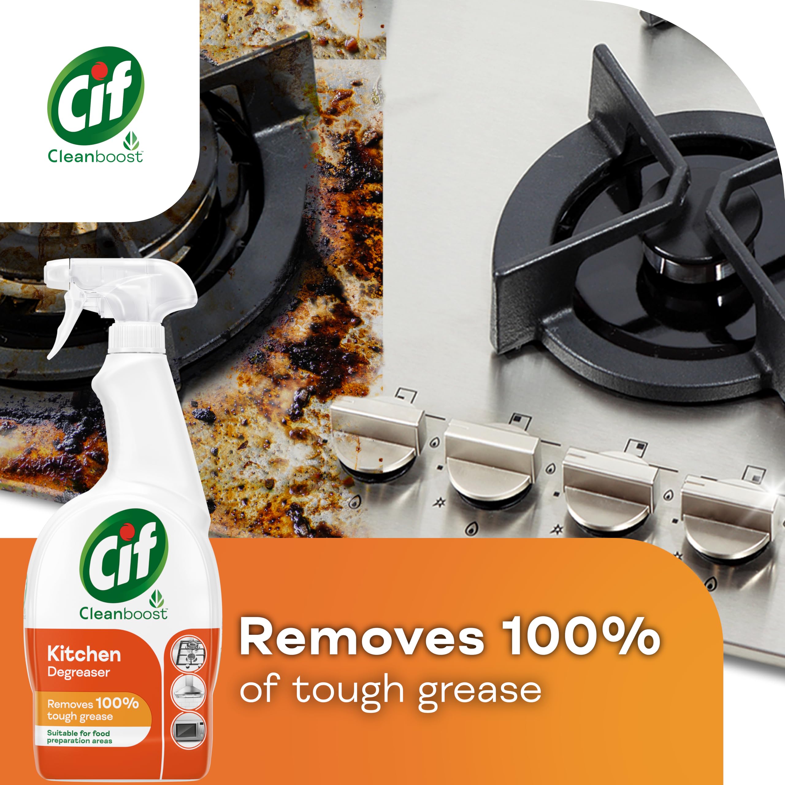Cif Power & Shine Kitchen Spray - Tough Grease Remover for Ceramic, Chrome & Enamel (700ml) 8