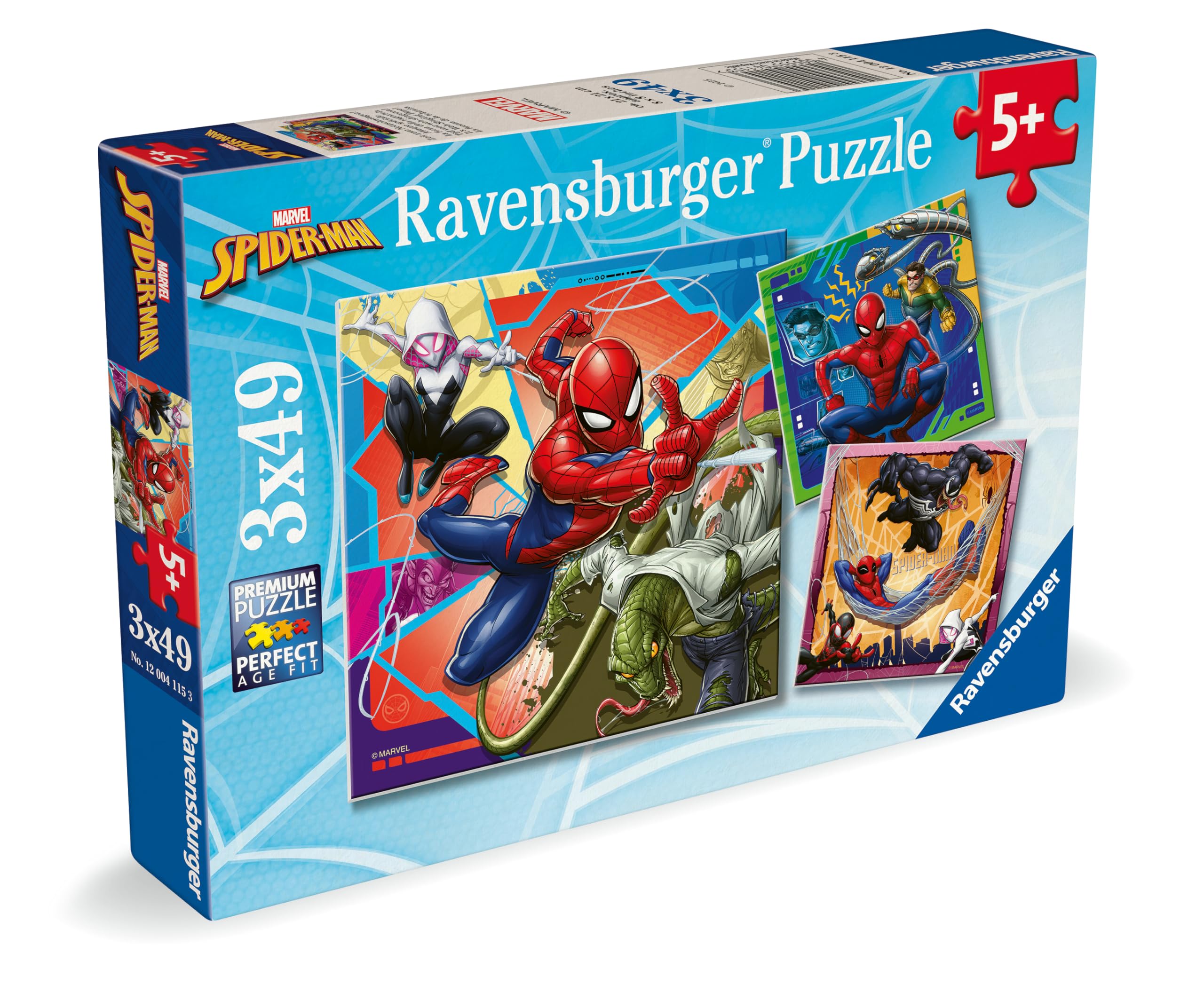 Ravensburger Marvel Spider-Man 3x 49-Piece Jigsaw Puzzles - Kids Puzzles for Ages 5+ 8