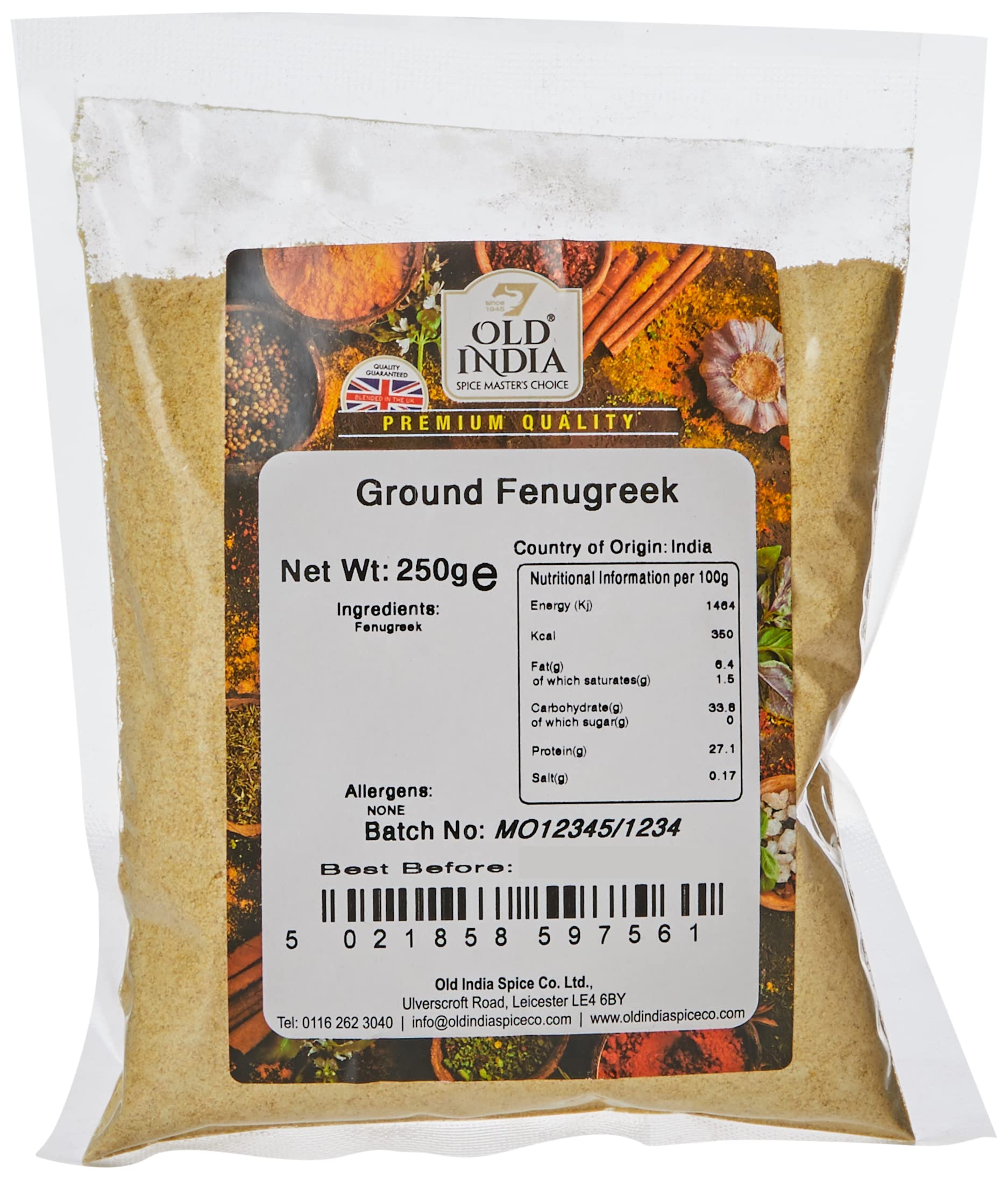 Old India Ground Fenugreek - 100% Natural Spice | 250g Pack 1