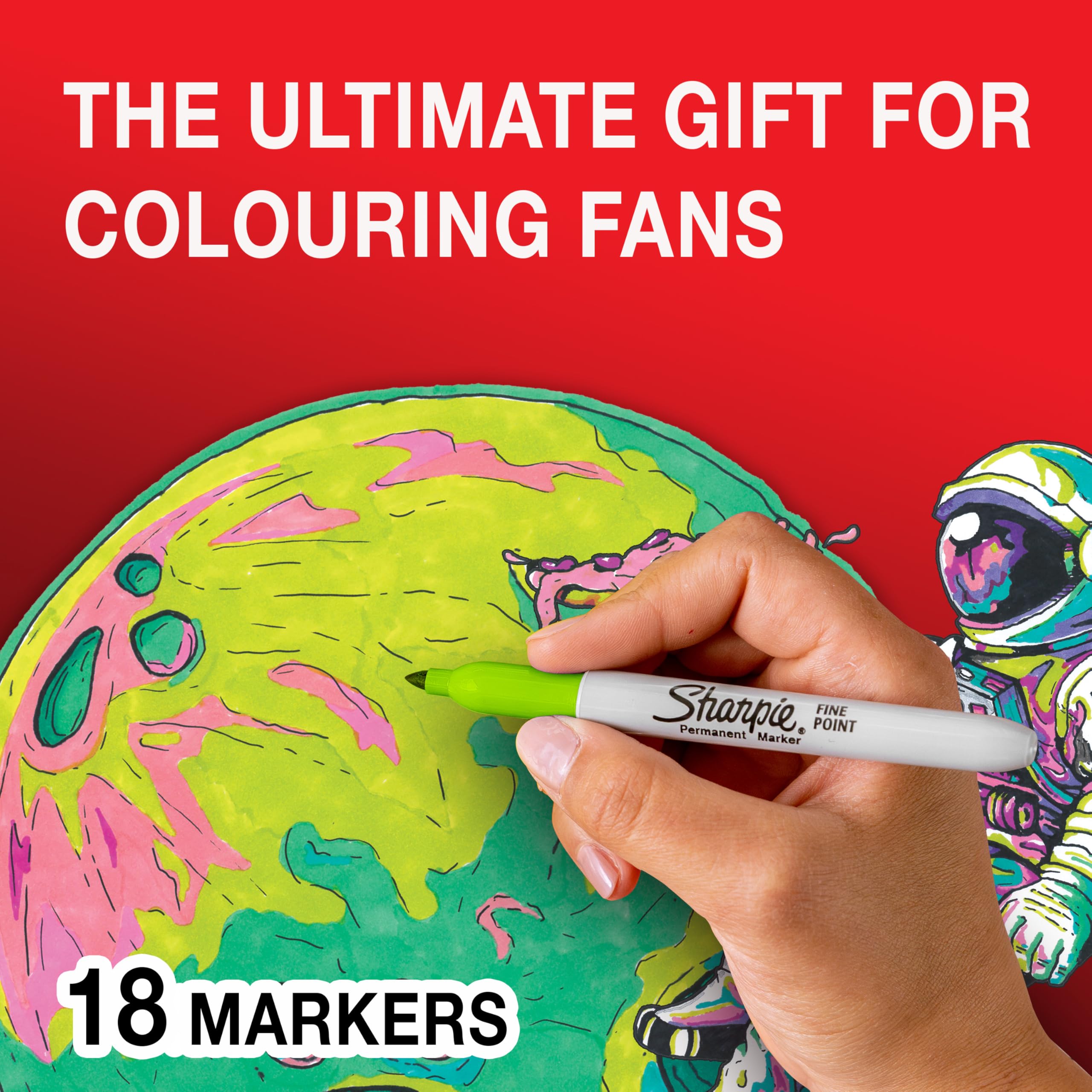 Sharpie Permanent Marker Pens - Limited Edition Colouring Set | 18 Count Fine Tip 2