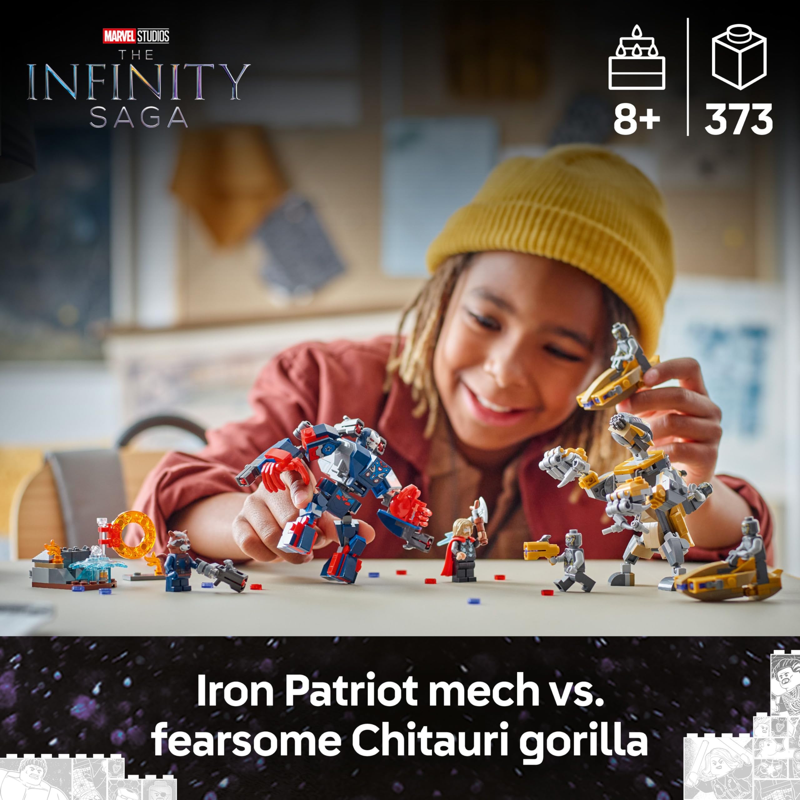 LEGO Marvel Avengers: Endgame Thor vs. Chitauri Building Set | Ages 8+ | Model 76322