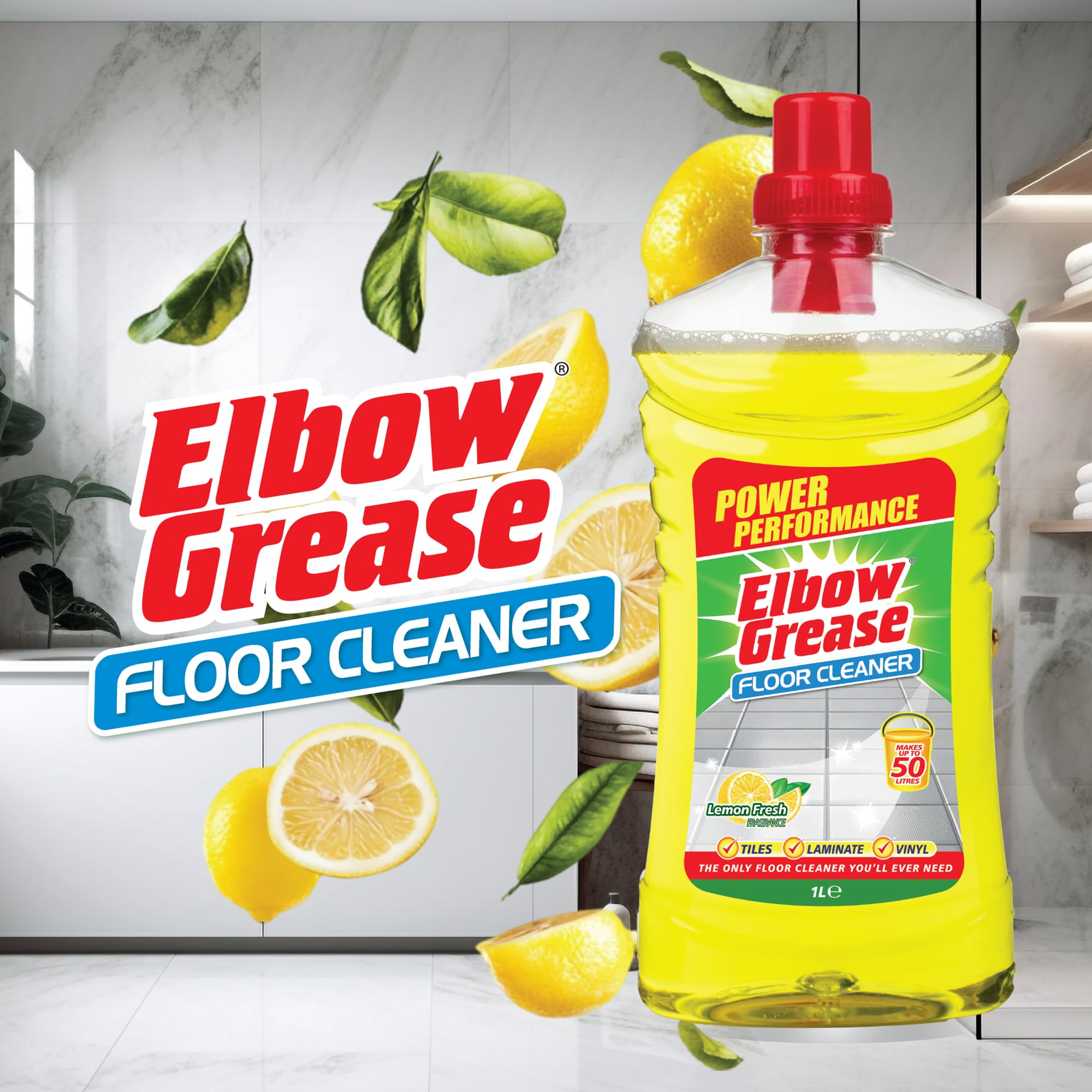 Elbow Grease Concentrated Floor Cleaner - Lemon Scent, 1L | Makes up to 50 Litres 5