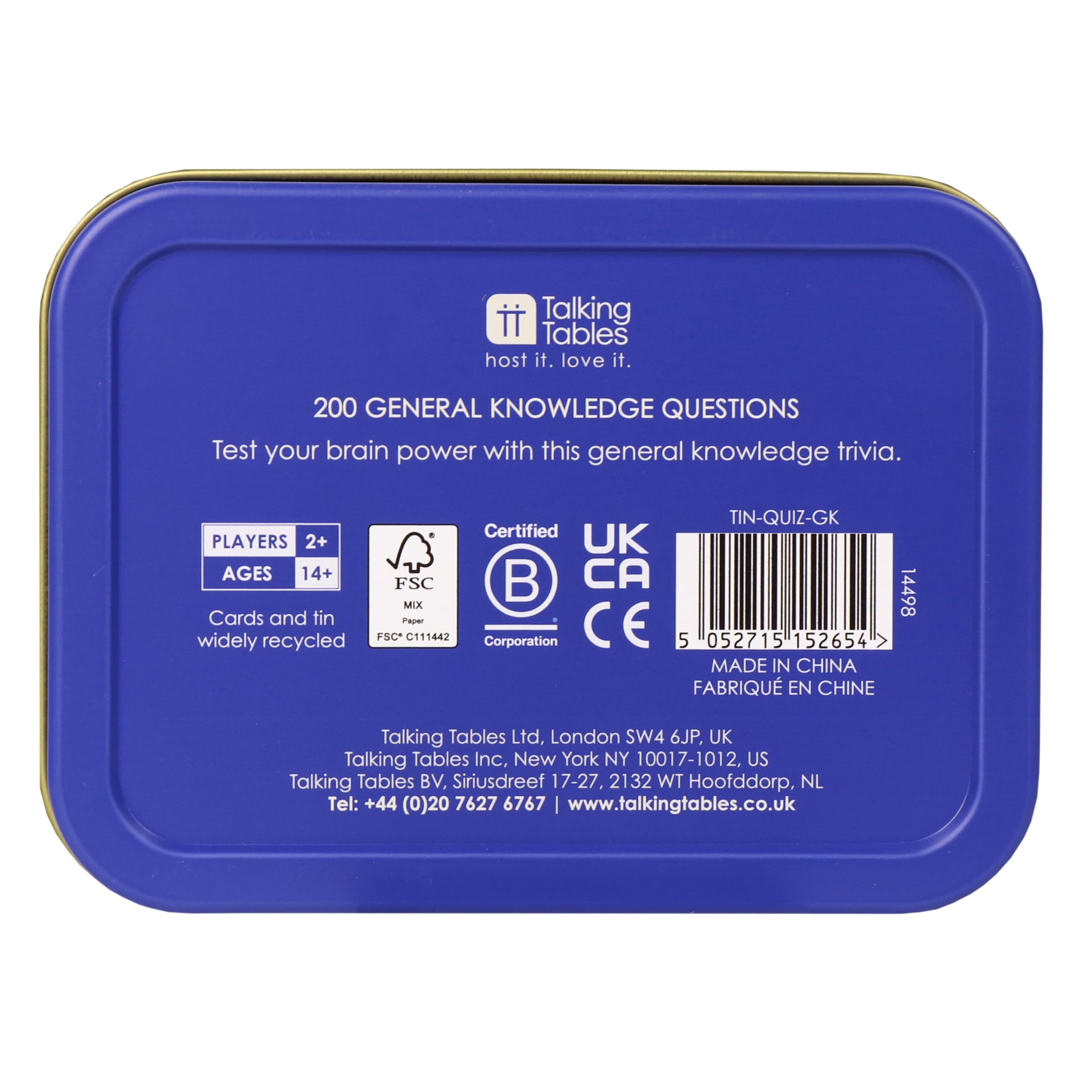 Talking Tables Quiz in a Tin General Knowledge Card Game 5