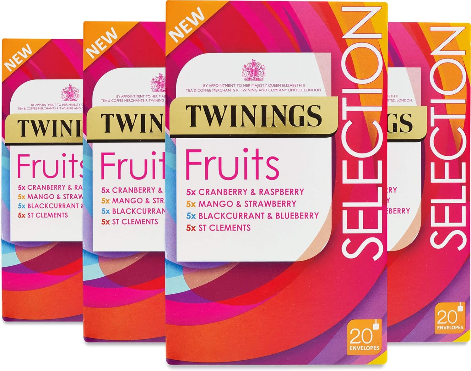 Twinings Fruit Selection Mixed Set of 80 Tea Bags (4 x 20 Tea Bags) 1