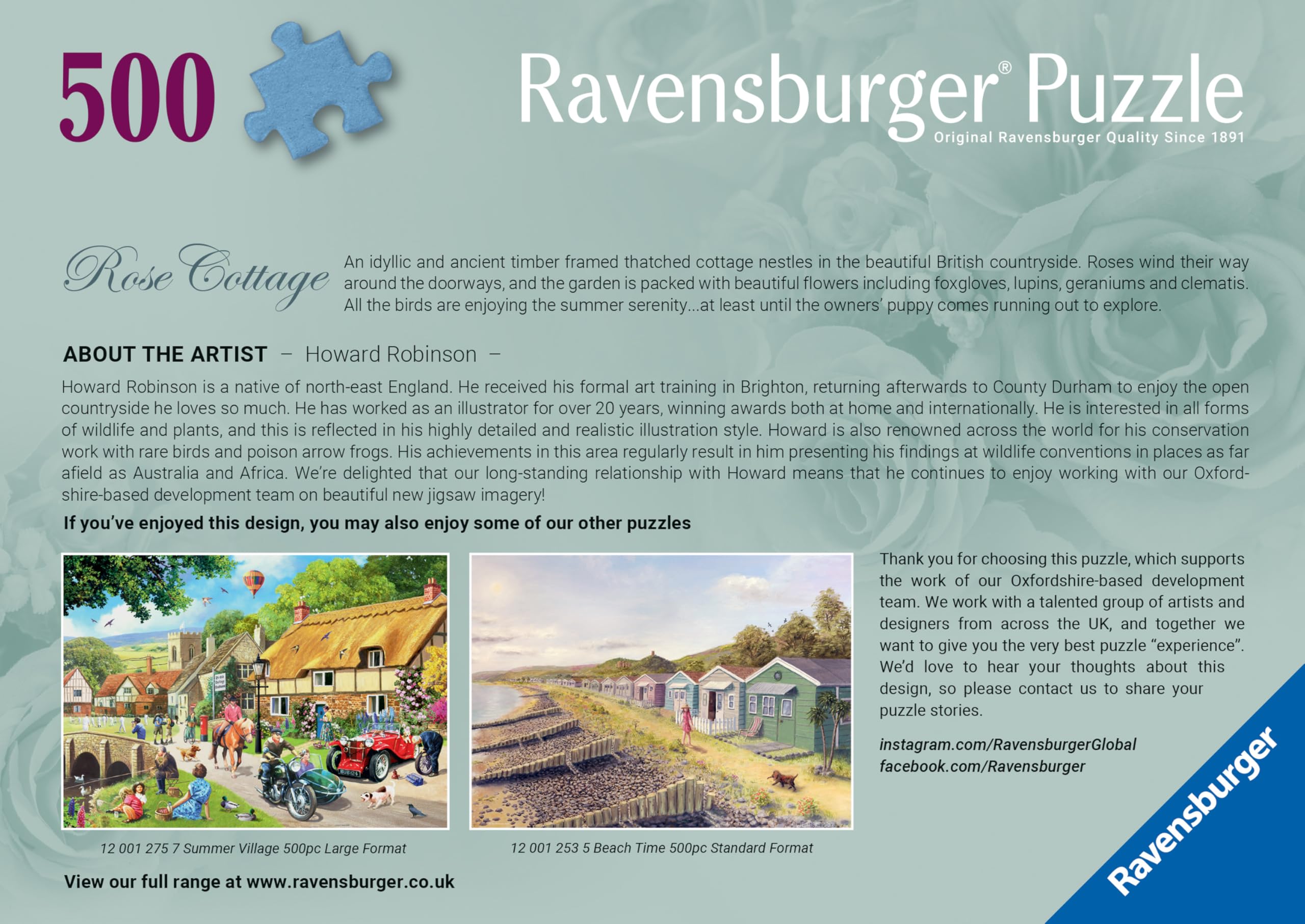 Ravensburger Rose Cottage 500 Piece Jigsaw Puzzle for Adults & Kids 7