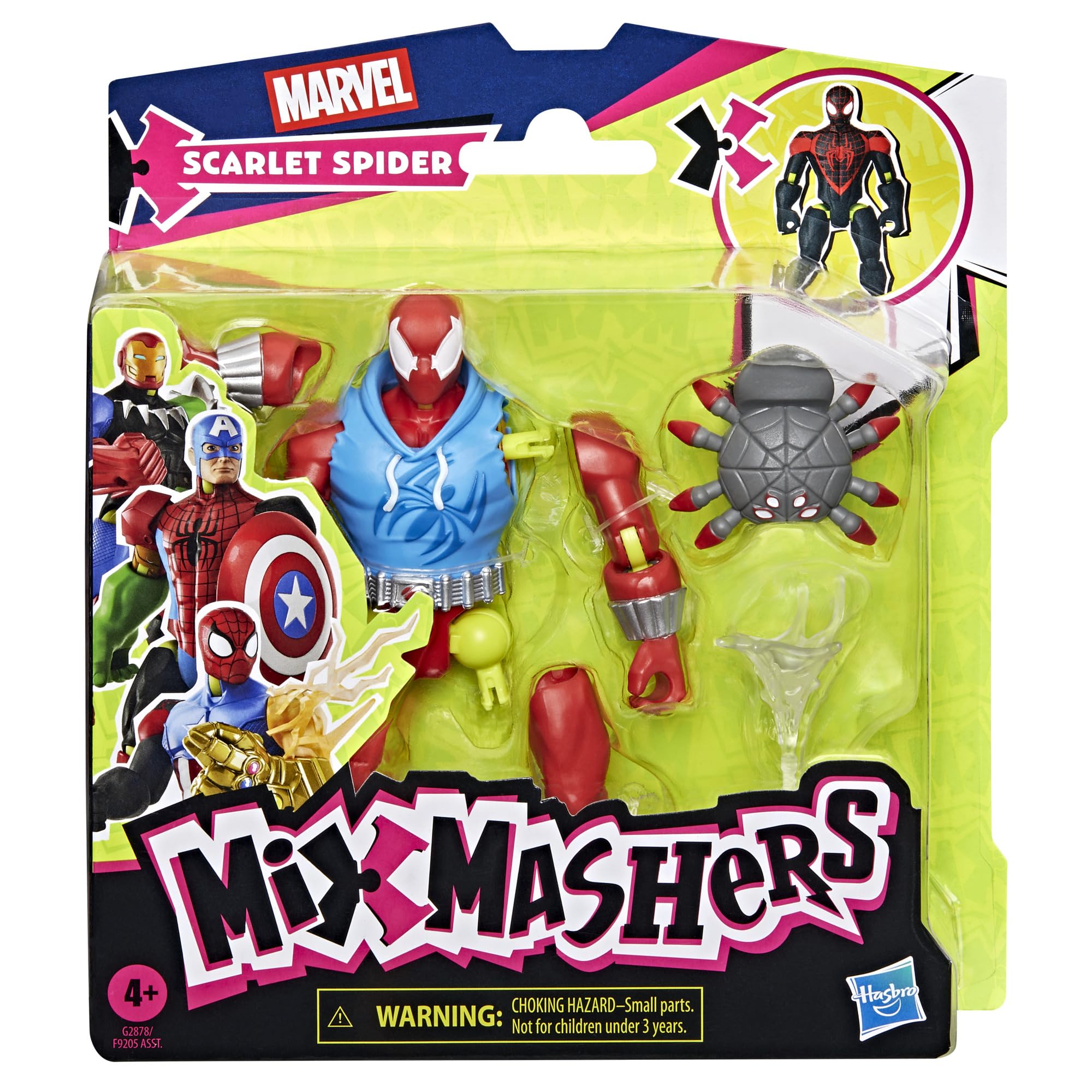 SPIDER-MAN MixMashers Scarlet Spider Action Figure - 5 Inch Scale, Interchangeable Parts | Ages 4+