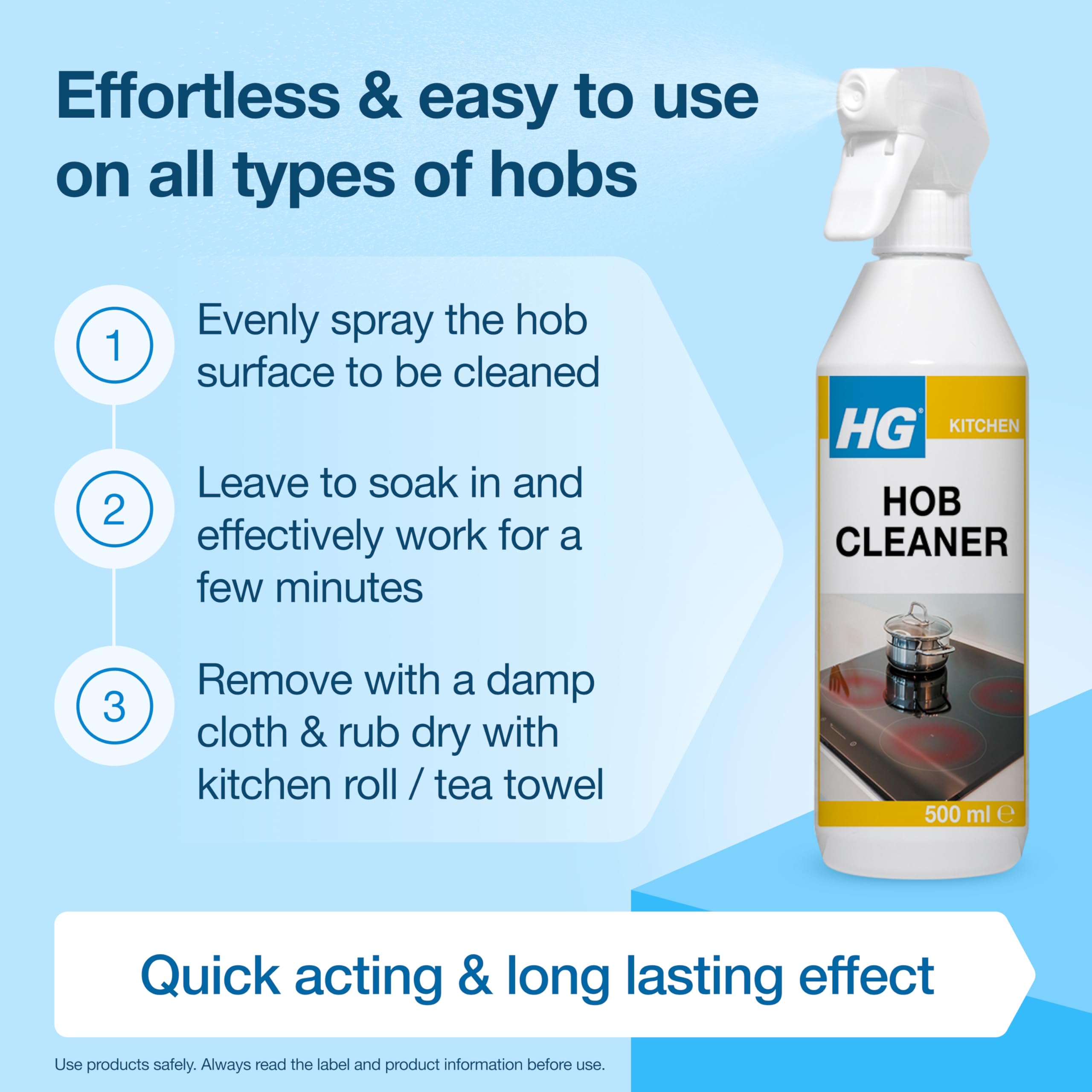 HG - Hob Cleaner for Everyday Use, Induction & Glass Ceramic Cooktop Spray, 500ml 12