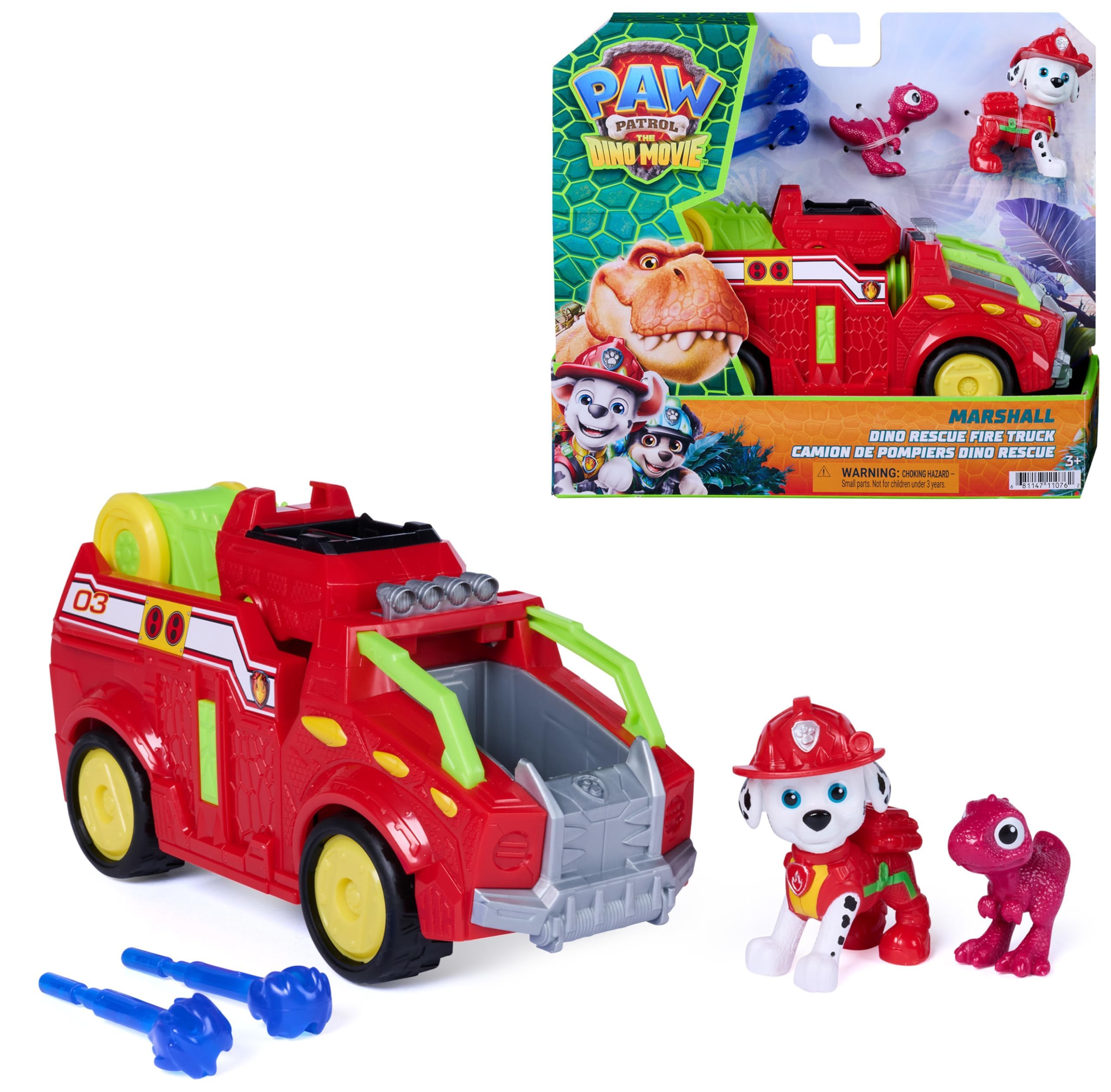 Paw Patrol Marshall Dino Rescue Firetruck Toy Vehicle - Ages 3+