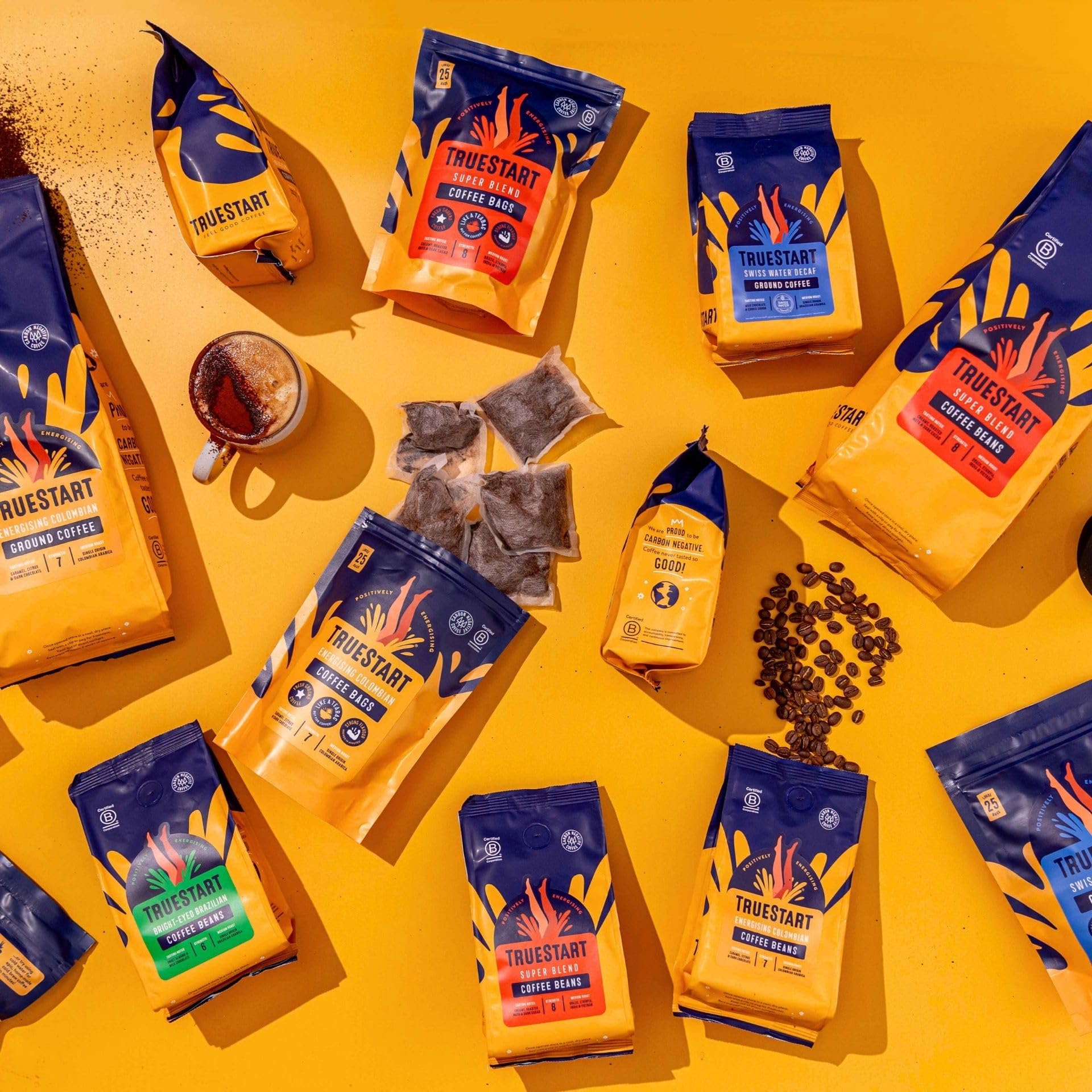 TrueStart Coffee Bags, Super Blend Strong – 25 Loose Bags, Mycotoxin-Free, Rich in Antioxidants, Gluten Free, Individually Wrapped & Resealable Pouch 5