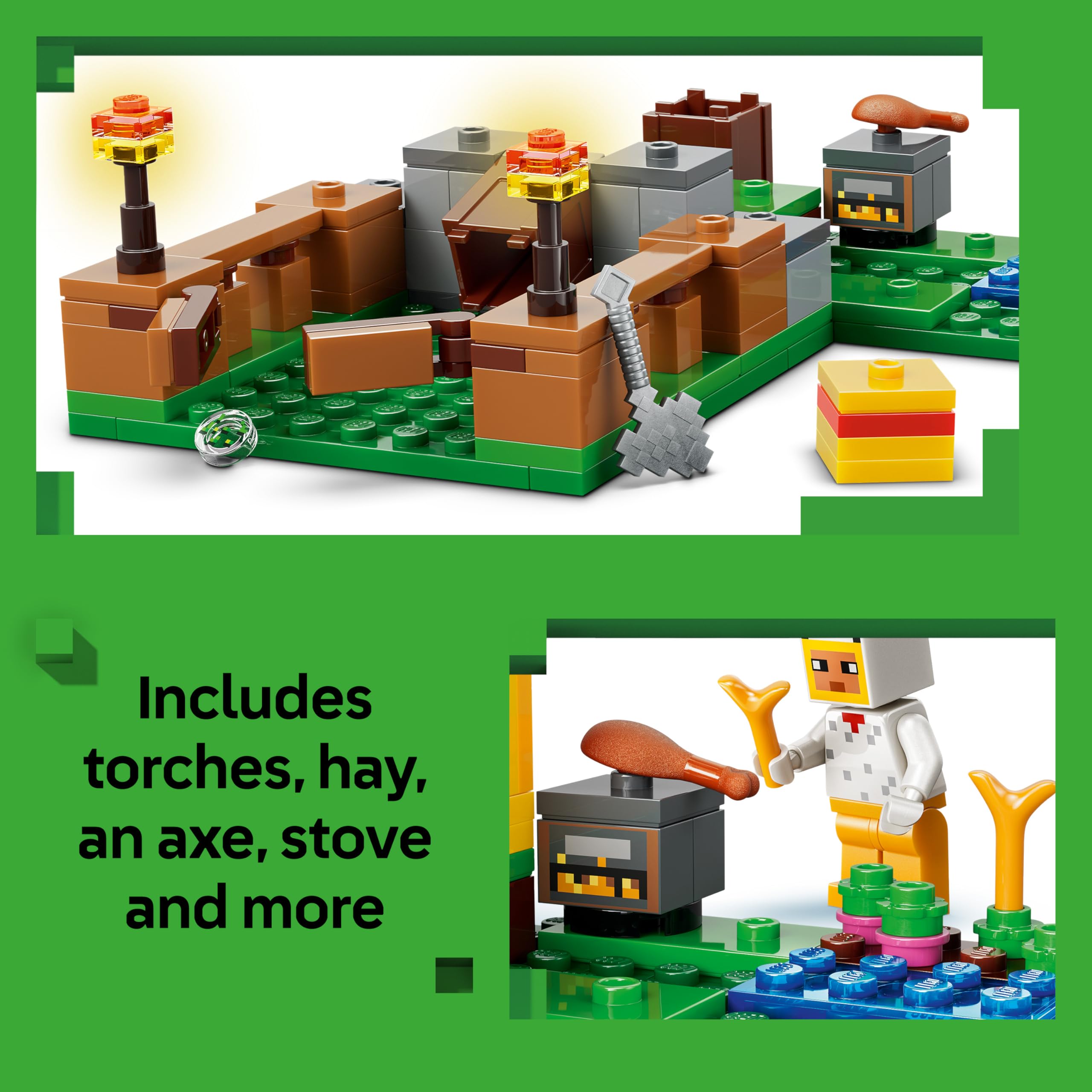 LEGO Minecraft Chicken Farm Building Set 21585 | Ages 7+ | Includes Chicken Fan Minifigure 3