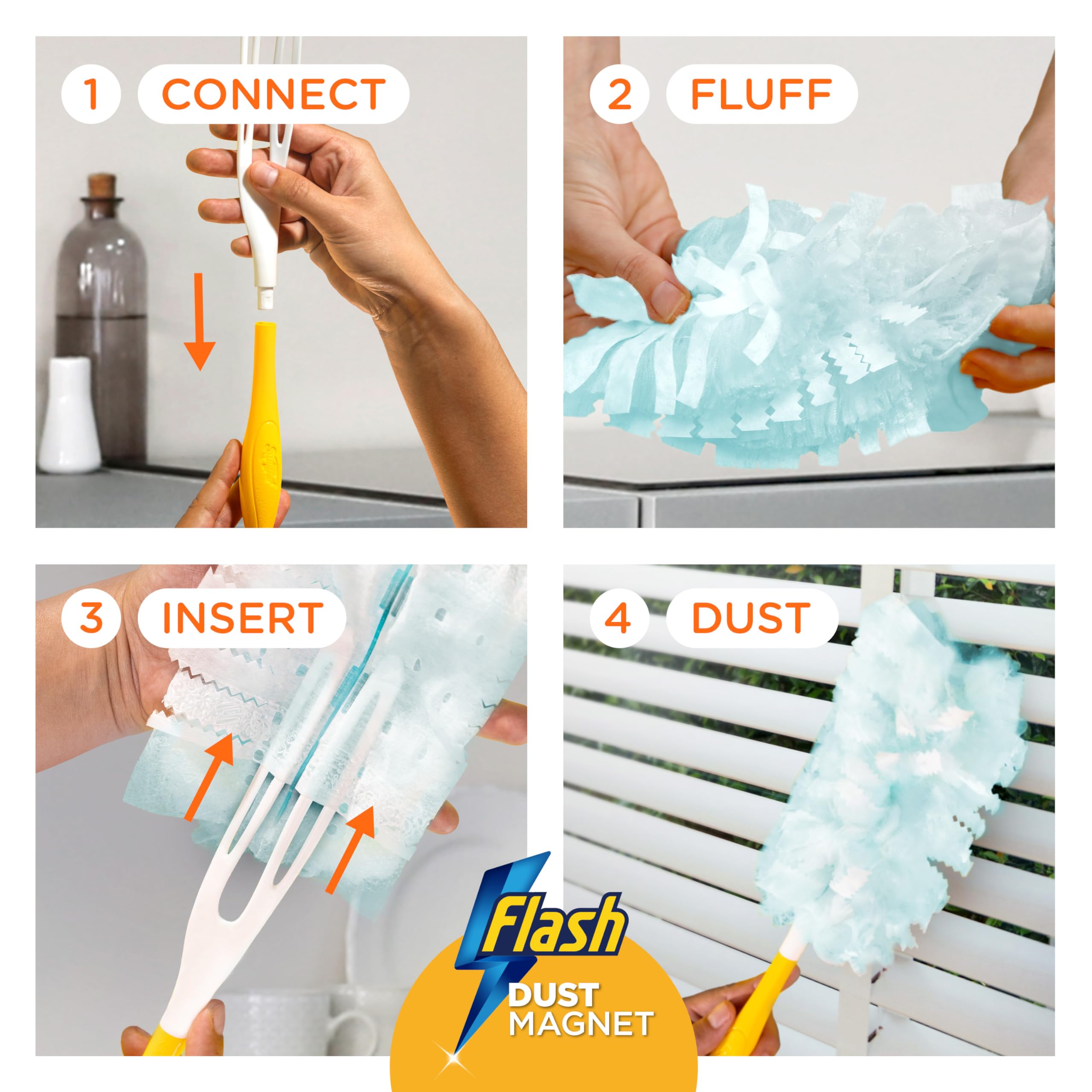 Flash - Duster Dust Magnet Refills 25 Pack for Effective Dust, Hair & Allergen Removal 6