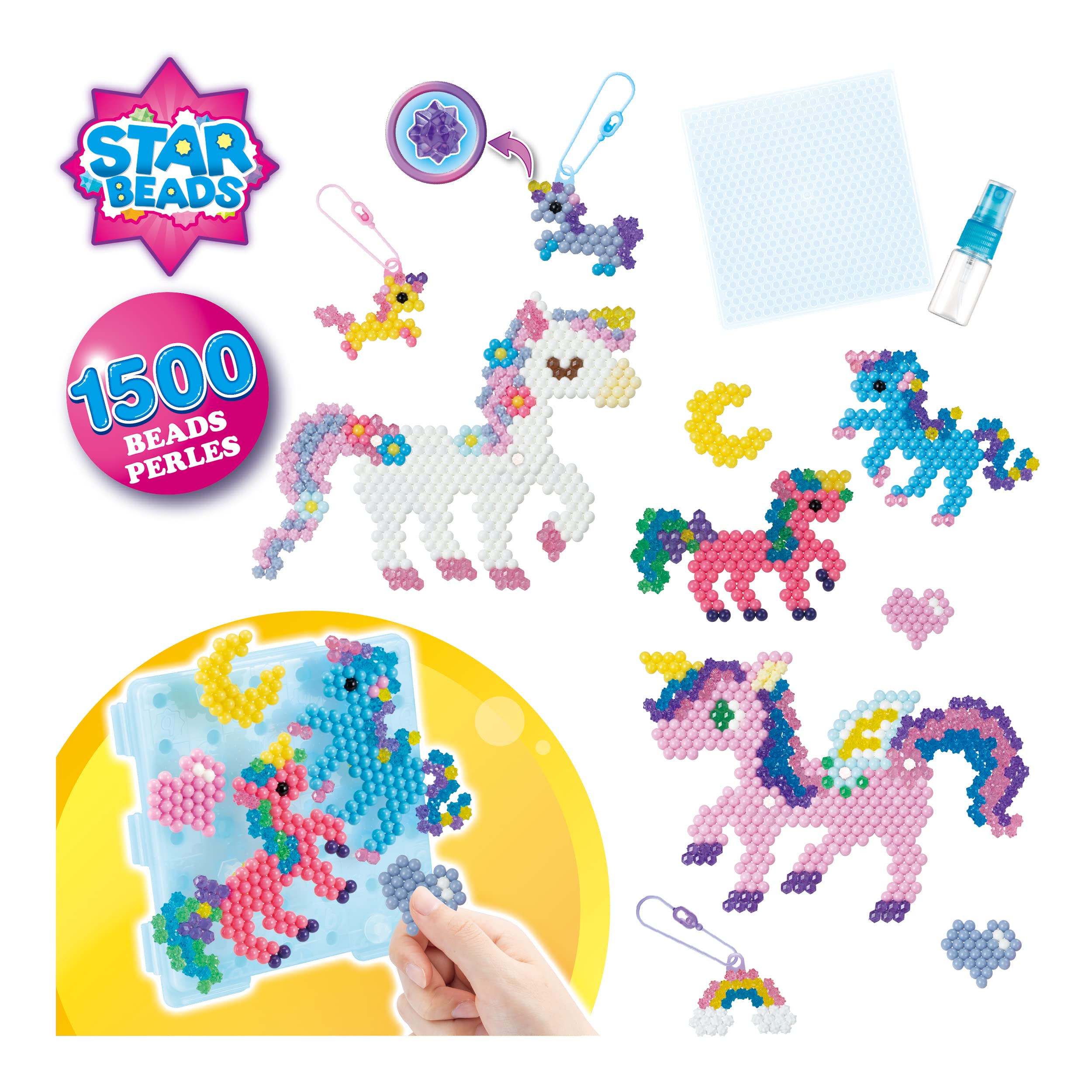 Aquabeads Mystic Unicorn Set Jewellery-Making & Beadwork Kit | 1500+ Beads in 24 Colors | Ages 4+