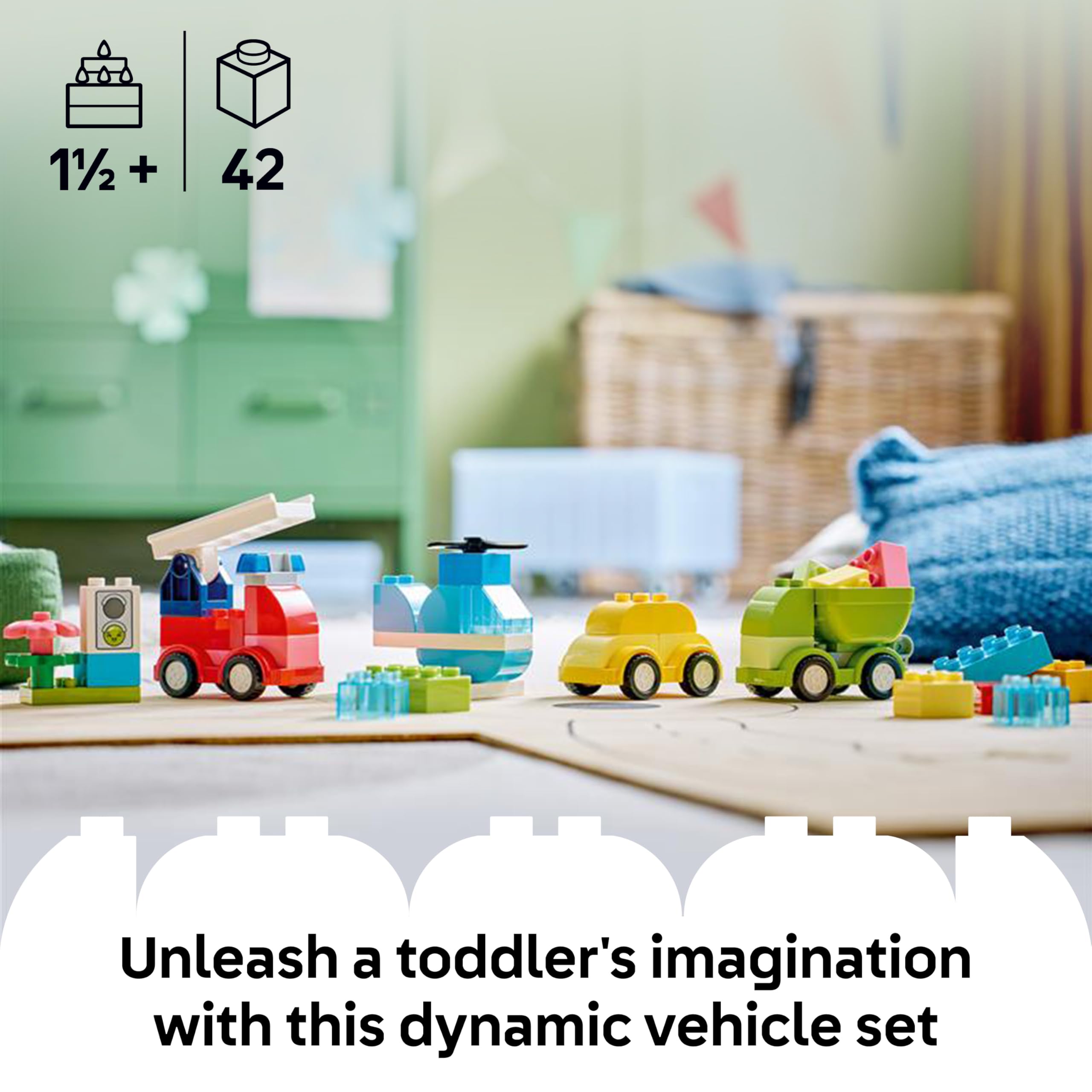 LEGO DUPLO Creative Vehicles Building Set 10474 | 42 Pieces | Ages 1½+