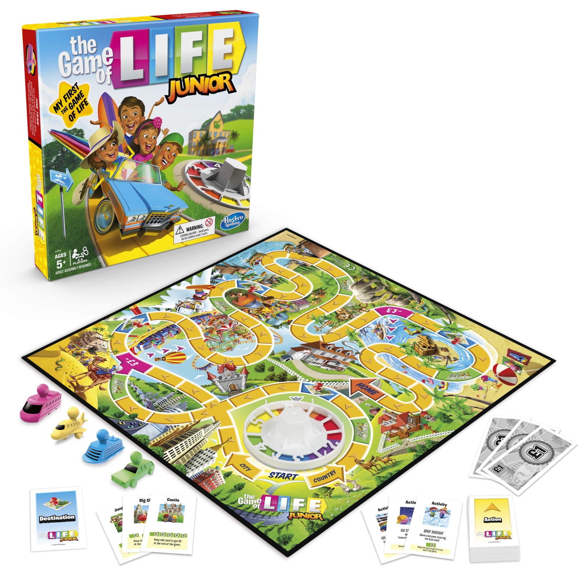 Hasbro Gaming The Game of Life Junior Board Game - Family Vacation Adventure for Kids Ages 5+, 2-4 Players