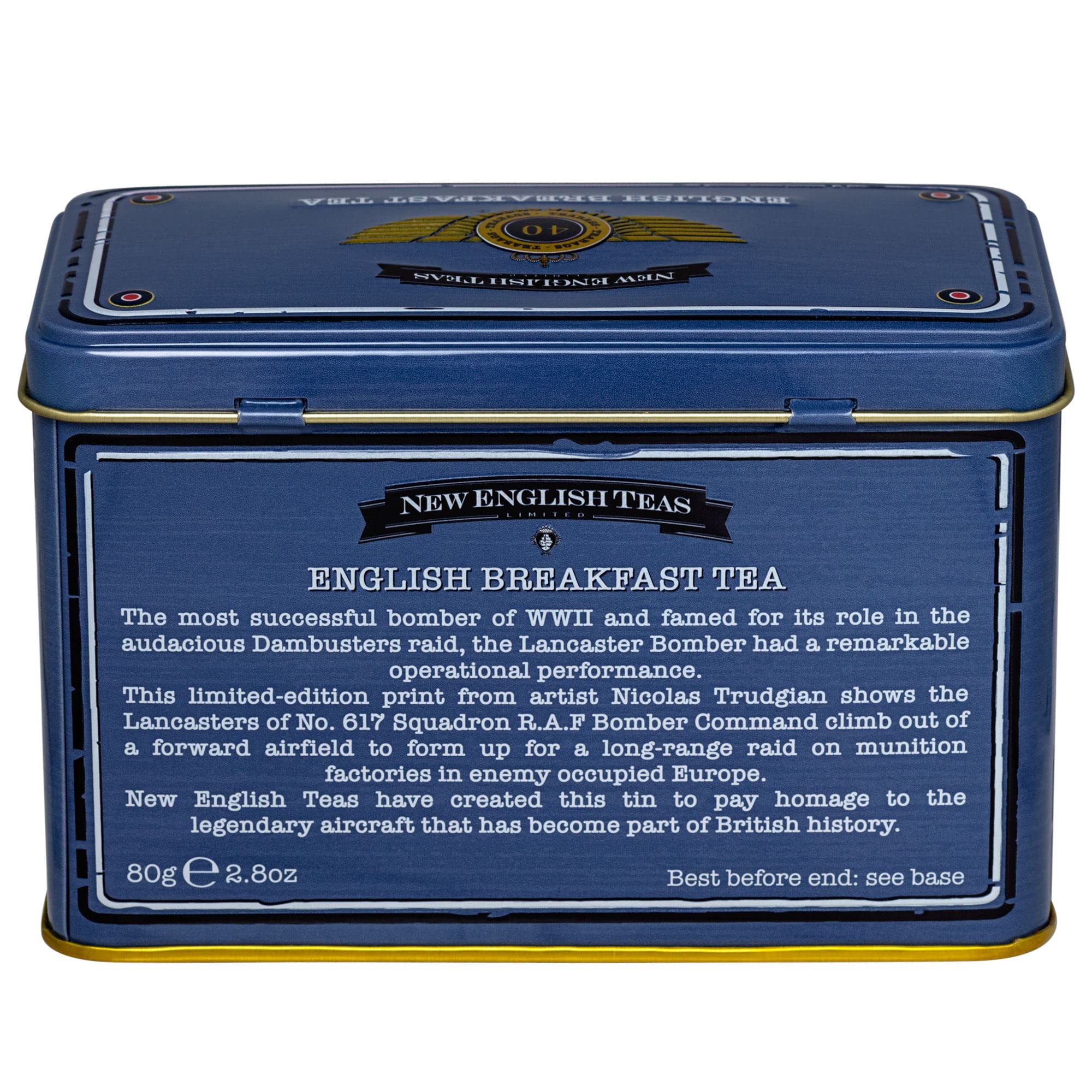 New English Teas Lancaster Bomber Tea Tin with 40 English Breakfast Teabags | 80g 6