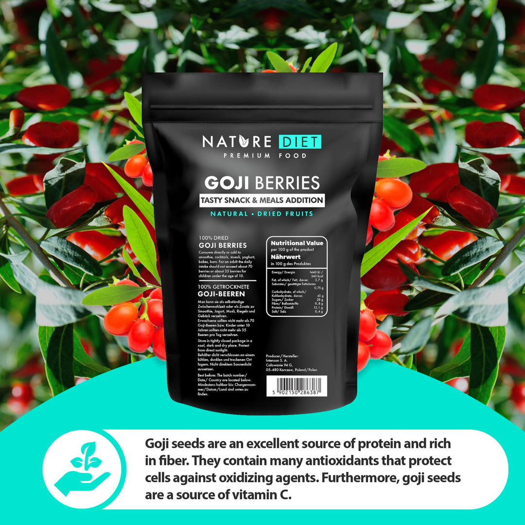Nature Diet - Goji Berries 1000 g | Dried Berries | Healthy Snack