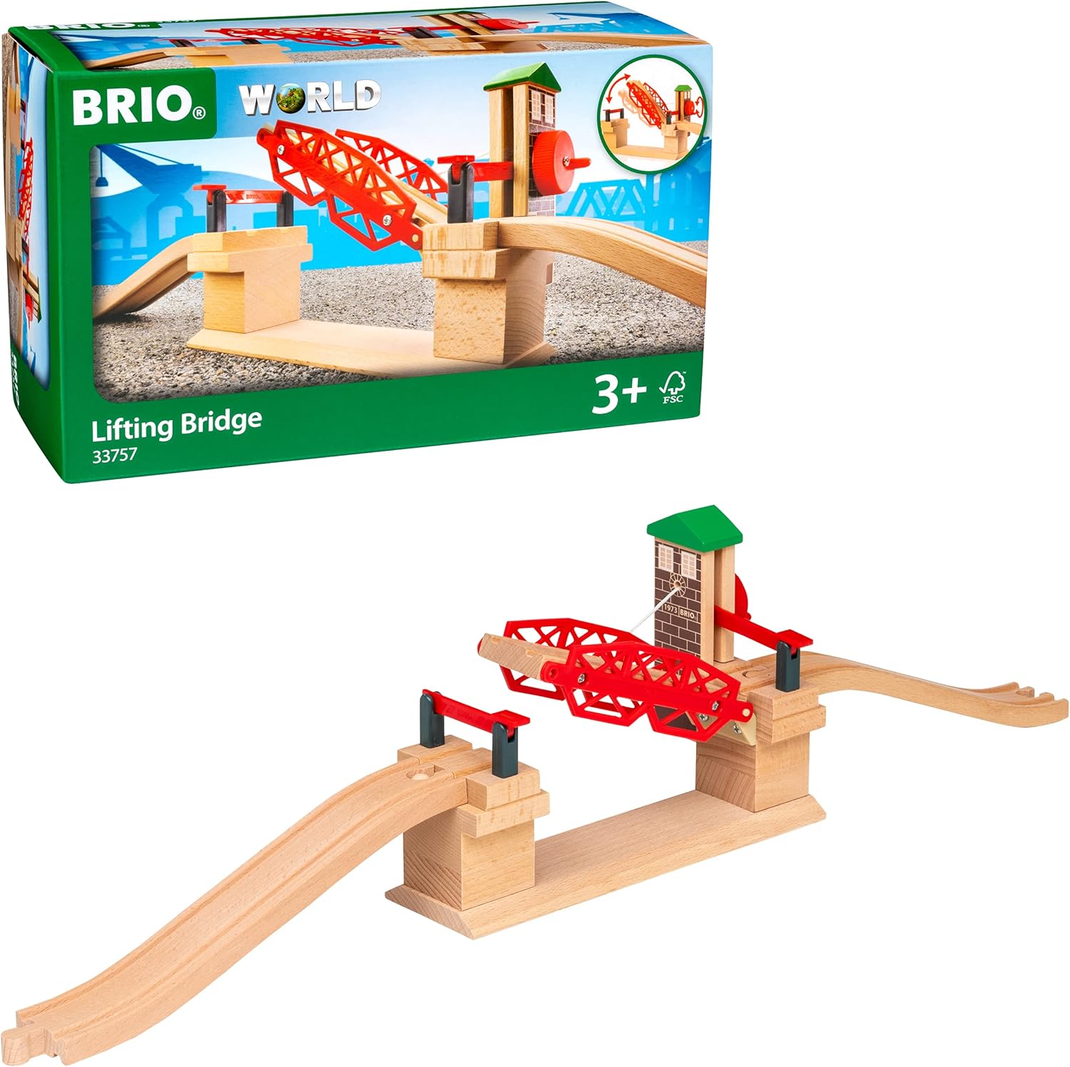 BRIO World Lifting Bridge - Wooden Railway Accessory for Kids 3+