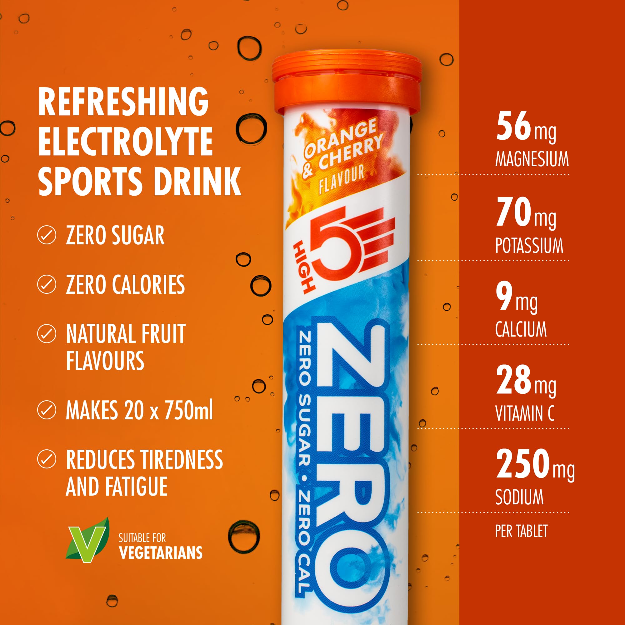 HIGH5 ZERO Electrolyte Hydration Tablets Sugar-Free Zero Calorie with Vitamin C (604074) 3