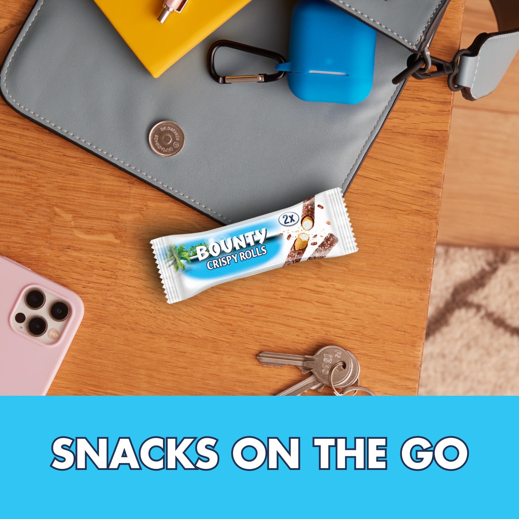 Bounty Crispy Rolls Milk Chocolate Coconut Biscuit Snack Bar Multipack 5 x 23.4g 5