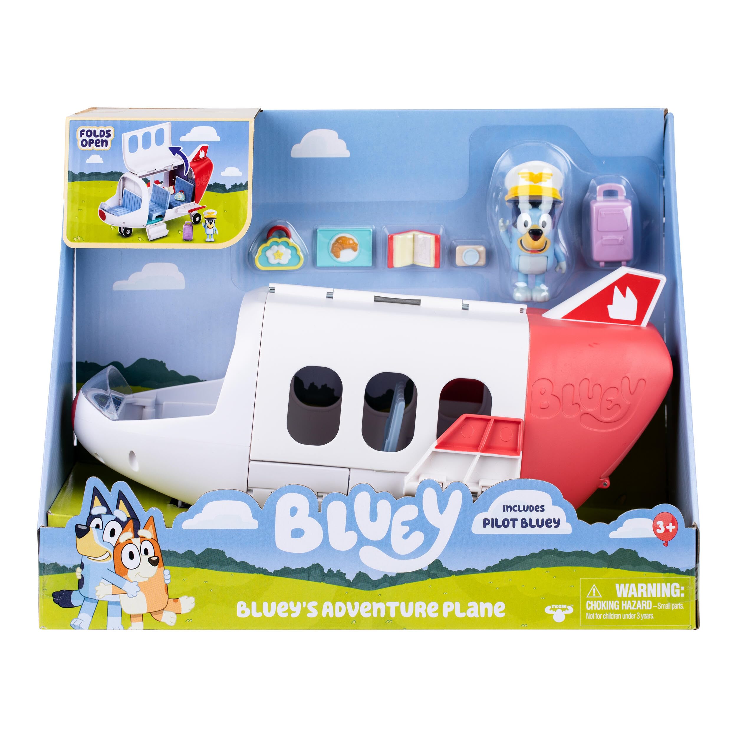 Bluey Adventure Plane - Interactive Playset | Ages 3+ | Plastic