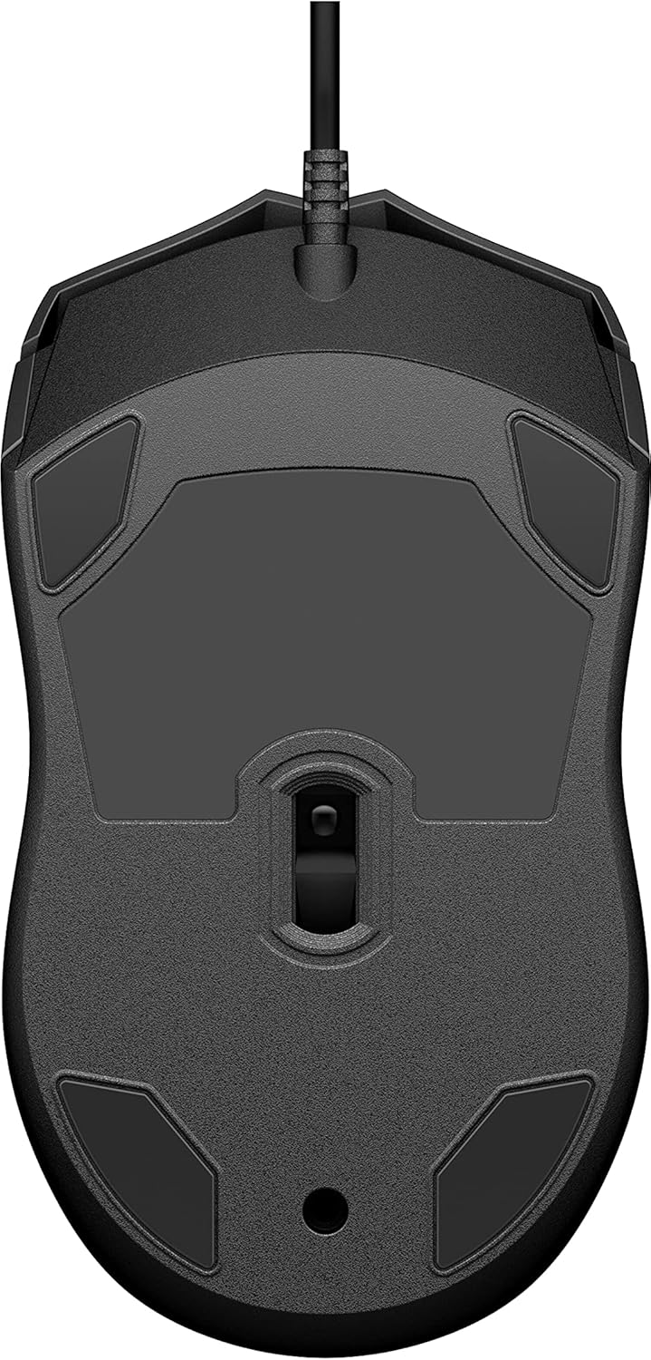 HP 100 Black Wired USB Mouse - 1600 DPI Optical Sensor, Plug-and-Play USB Connectivity, Ergonomic Design for PC, Laptop, Mac