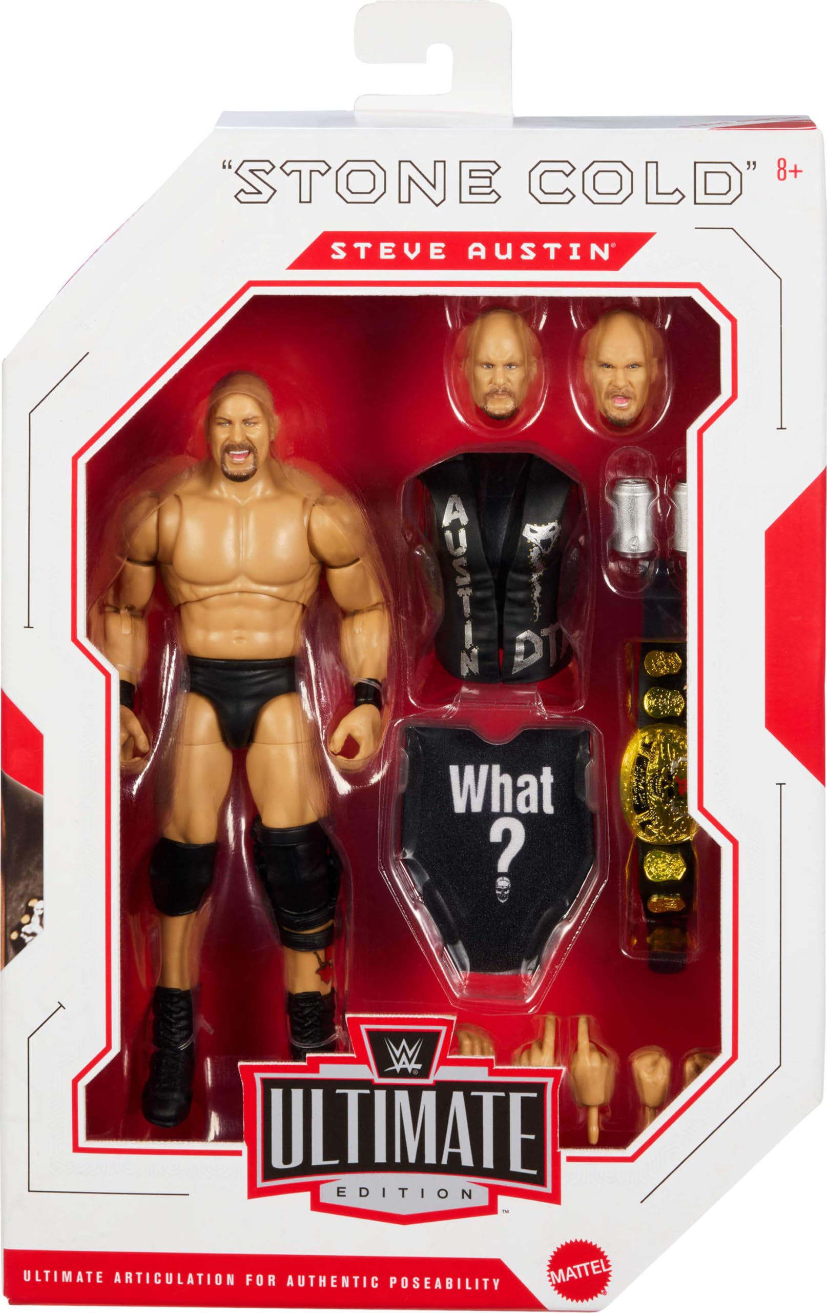 Mattel Stone Cold Steve Austin Action Figure - 6 Inch, Multicolor, Ages 8+