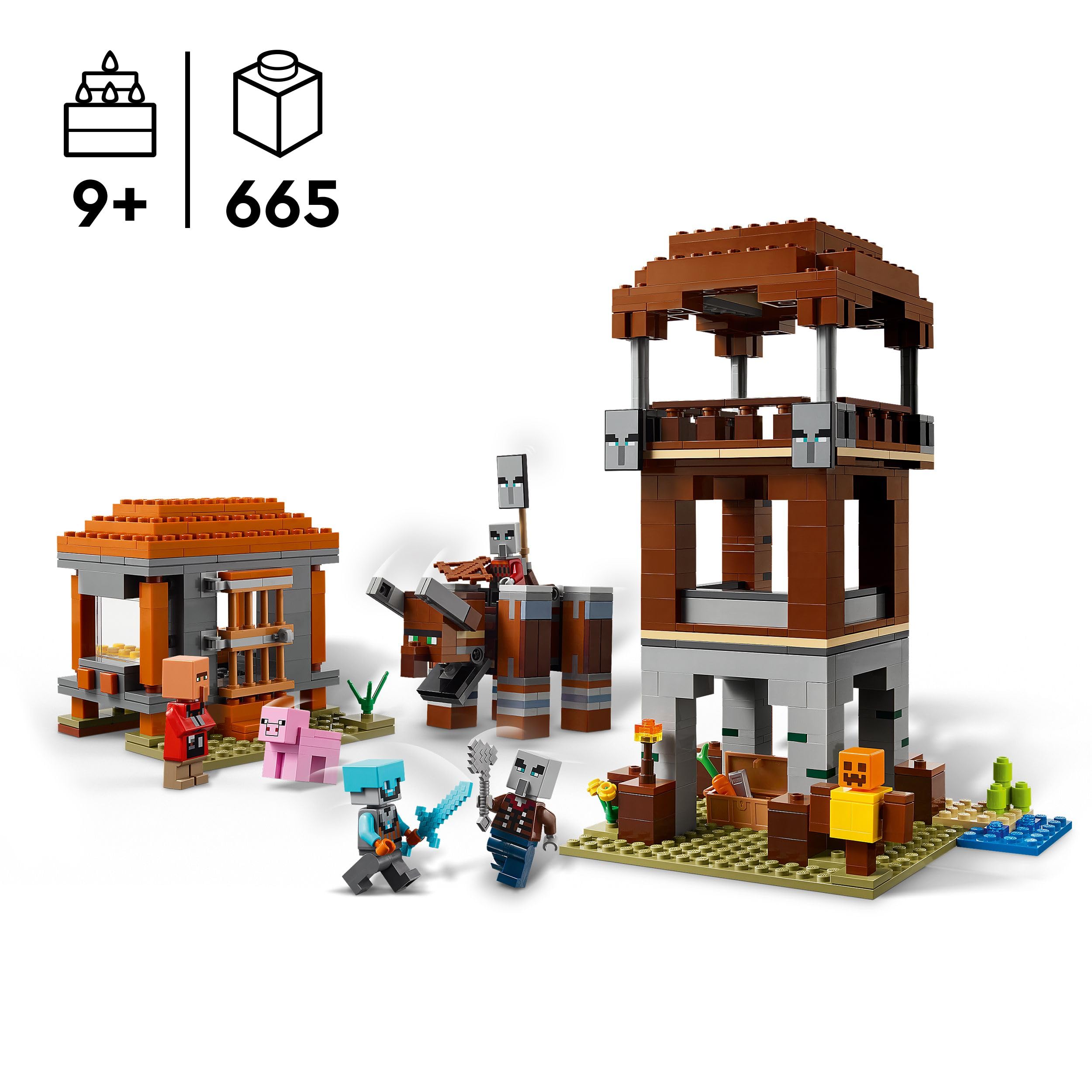 LEGO Minecraft The Pillager Outpost and Ravager Building Set | Model 21278 | Ages 9+ 2