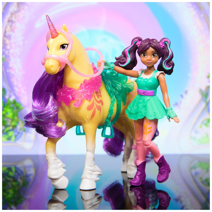 Unicorn Academy, Ava & Leaf Power of Friendship Set with Translucent Saddle