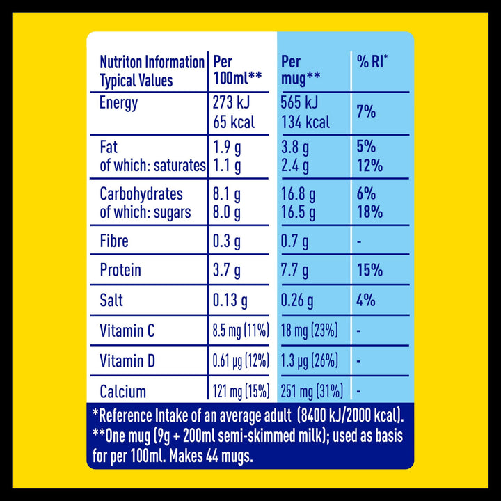 Nesquik Hot Chocolate Powder 400g - Gluten Free, No Artificial Ingredients, Sustainably Sourced Cocoa