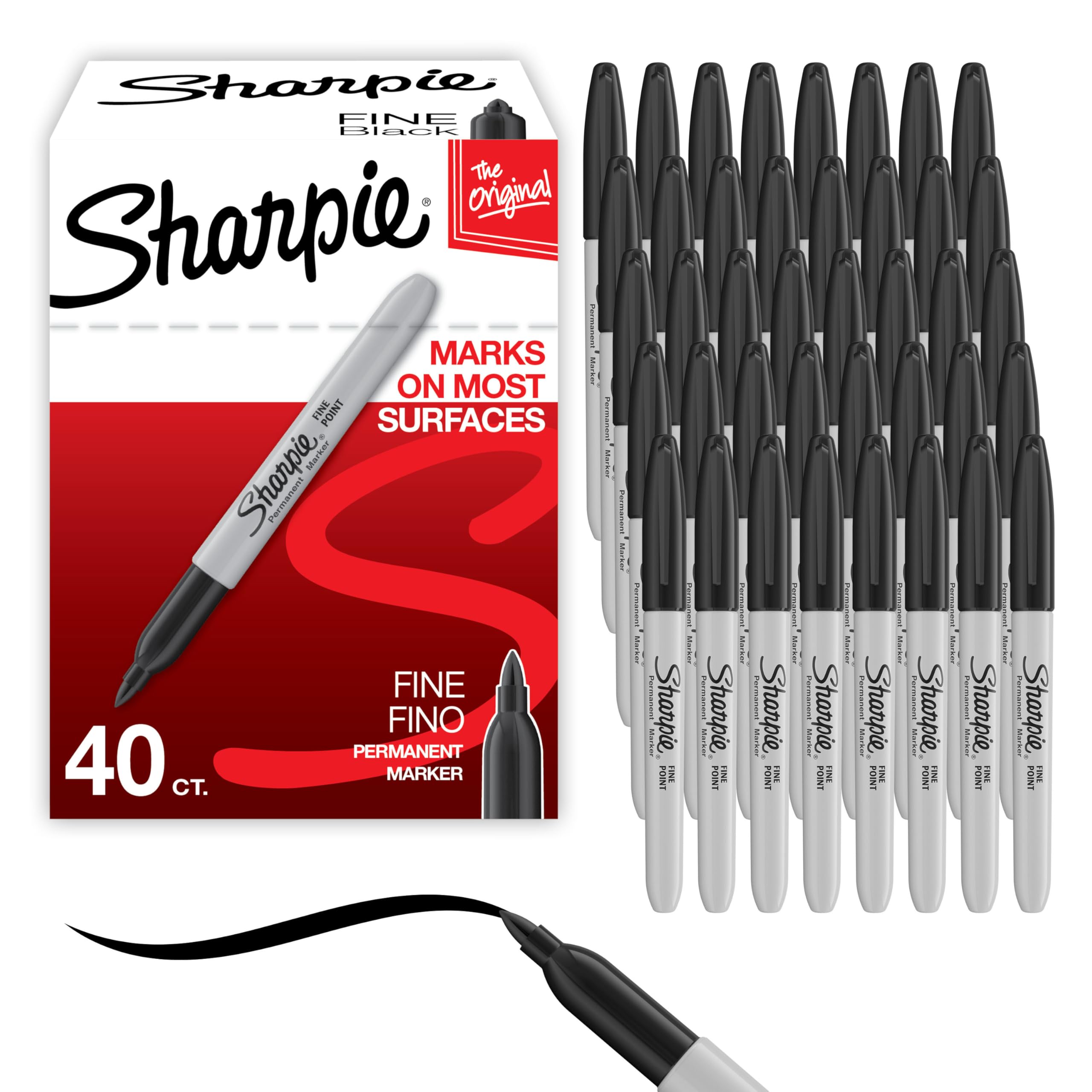 Sharpie Permanent Markers - Fine Point for Bold Details | Black Ink | 40 Pack 1