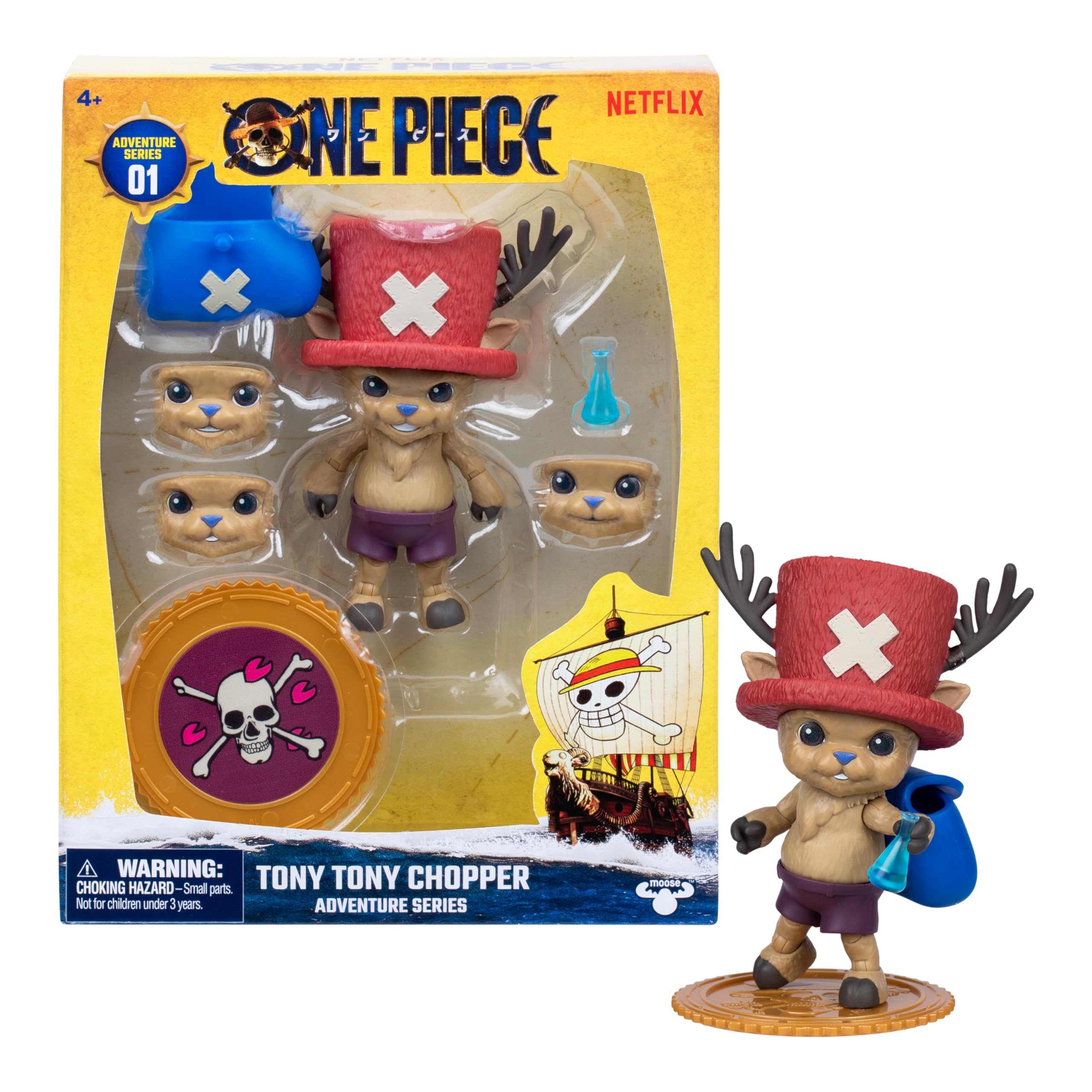One Piece Tony Tony Chopper Action Figure - 4" (10 cm) with 6 Accessories | 16 Points of Articulation 1