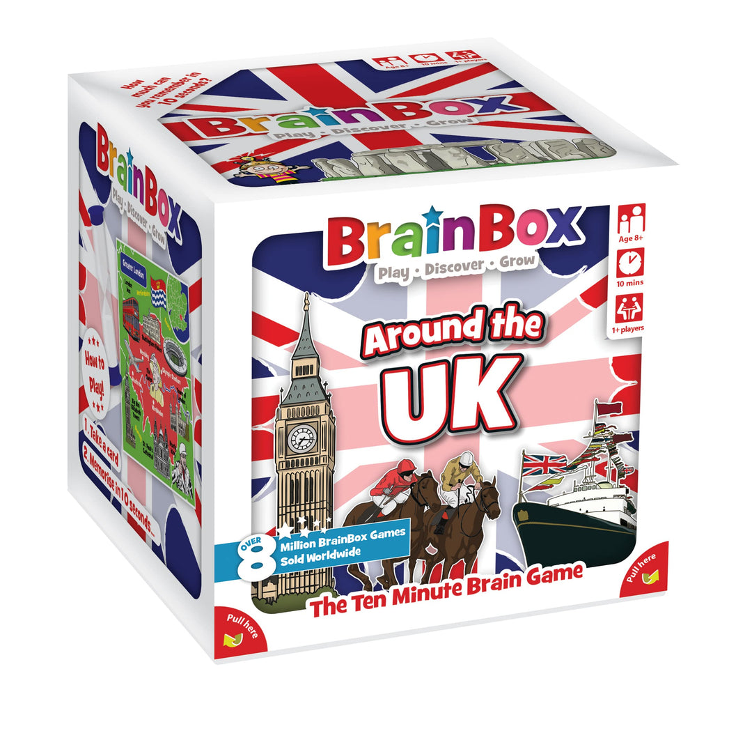 Brainbox Around The UK Card Game - 55 Cards, 440 Questions, Ages 8+
