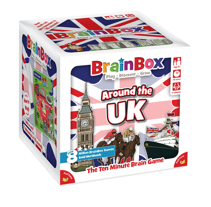 Brainbox Around The UK Card Game - 55 Cards, 440 Questions, Ages 8+
