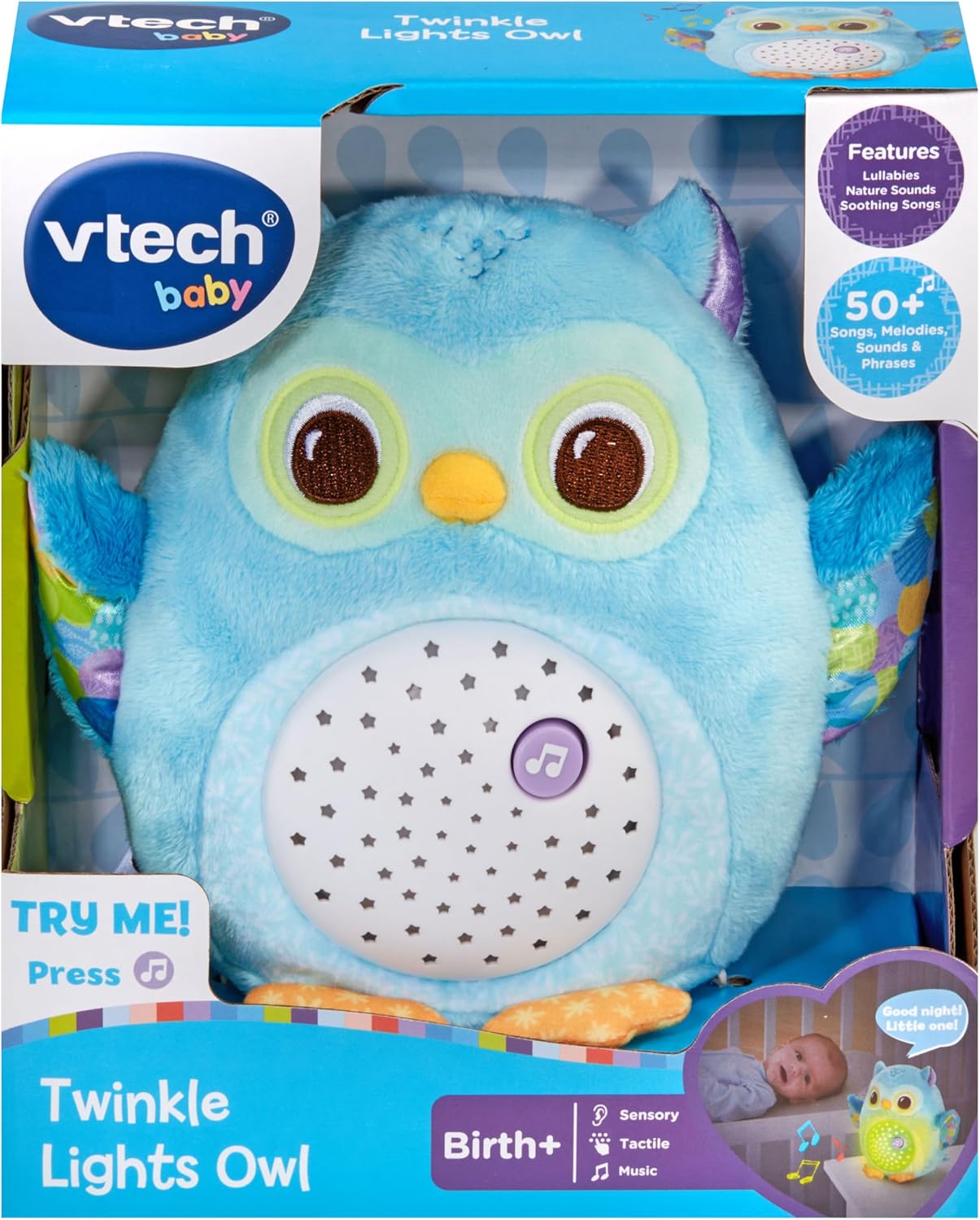VTech Baby Twinkle Lights Owl - Soothing Plush Toy with Lights, Nature Sounds & White Noise for Infants 7