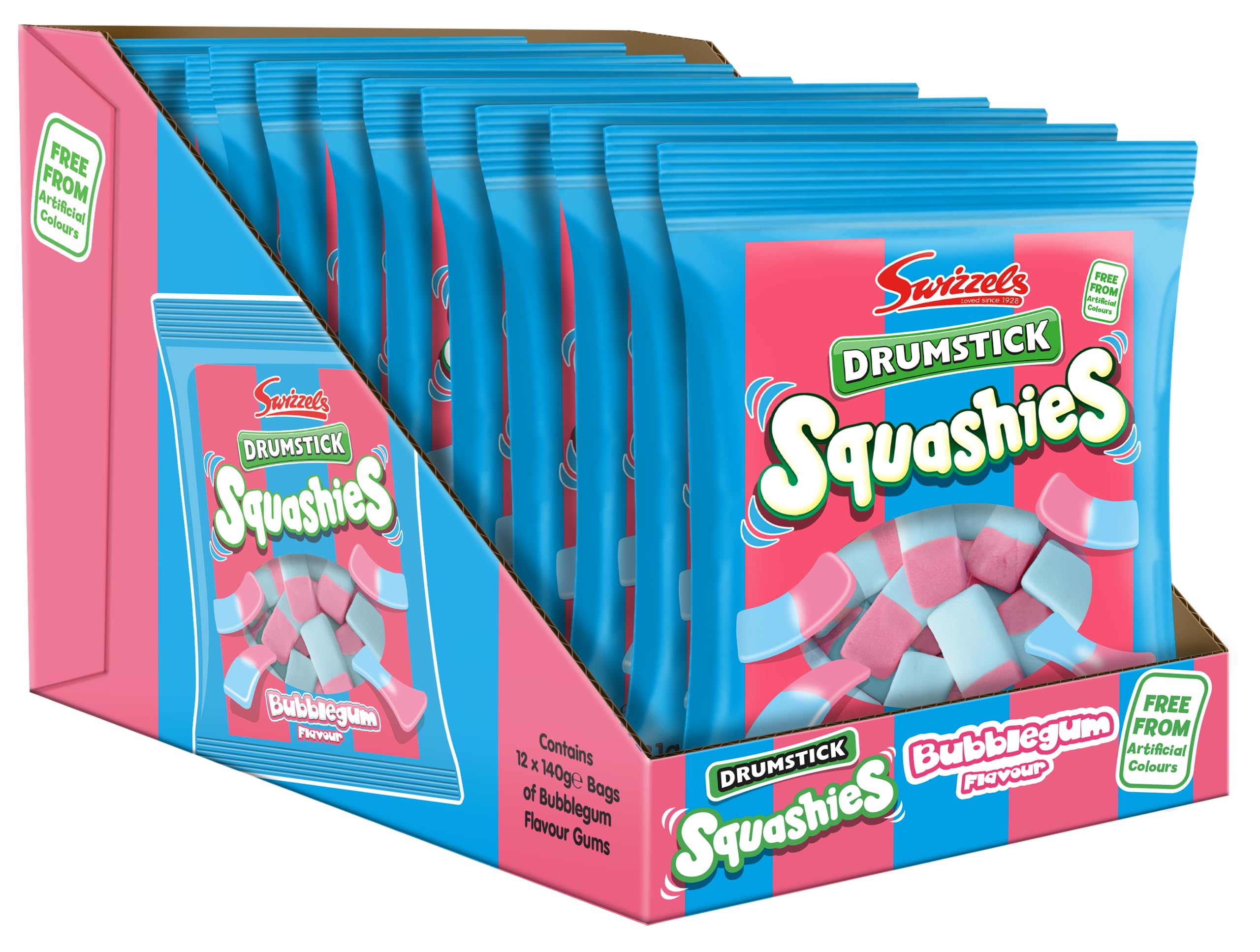Swizzels Squashies Sweets - Bubblegum Flavour Multipack (12 x 140g) 1