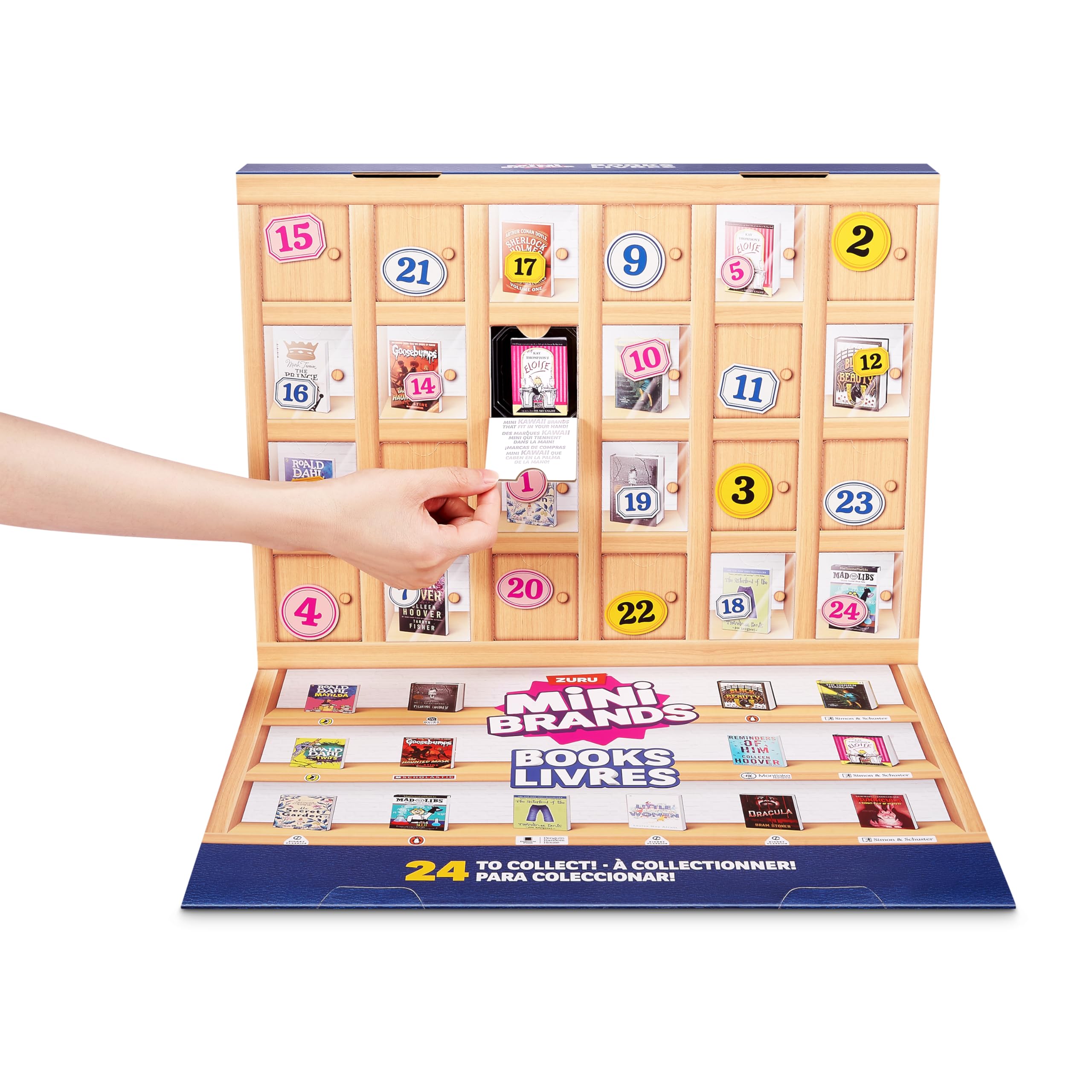 Mini Brands Books Advent Calendar - 24-Piece Collectible Miniature Book Set for Ages 3+