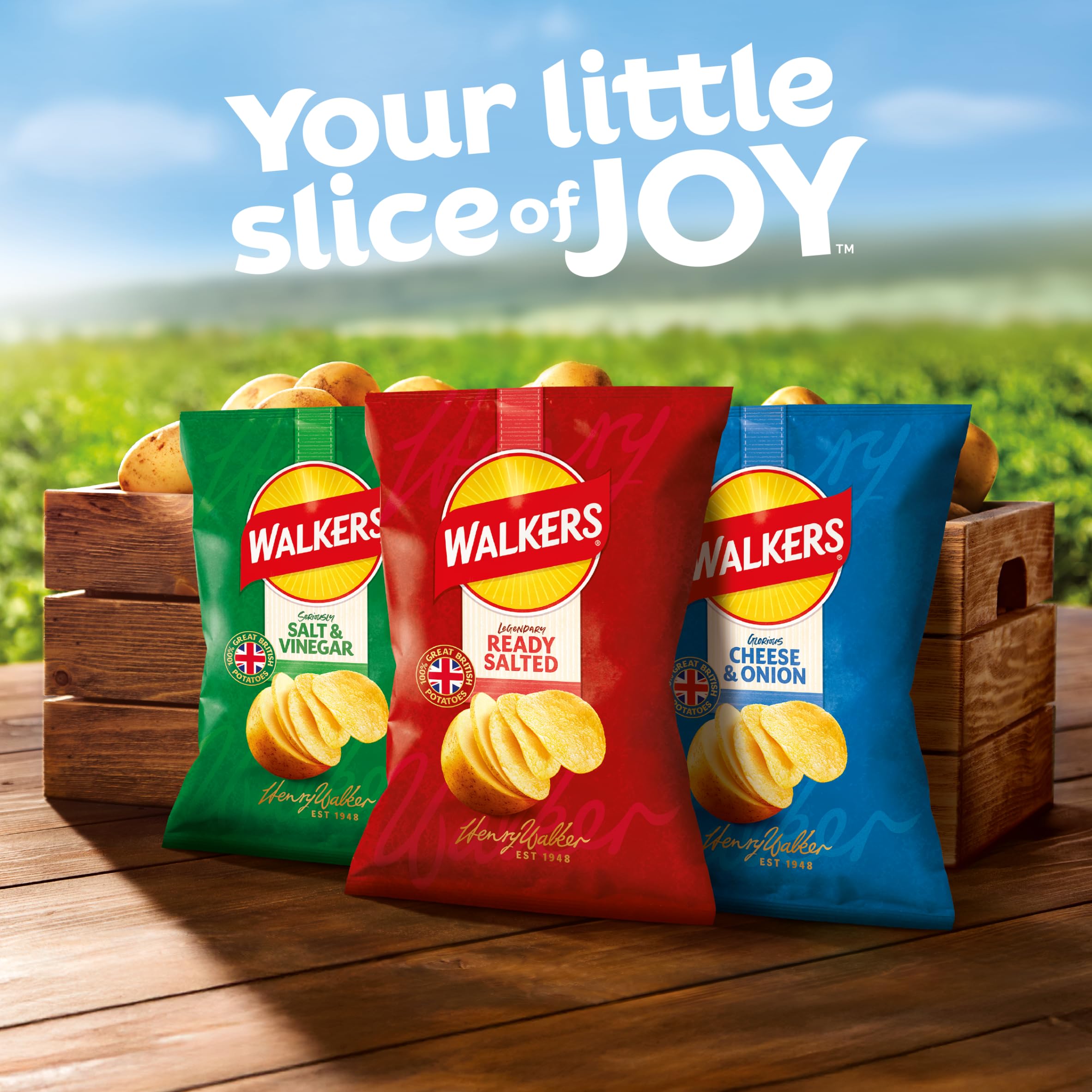 Walkers Ready Salted Crisps - 150g Sharing Bag | Made with 100% Great British Potatoes