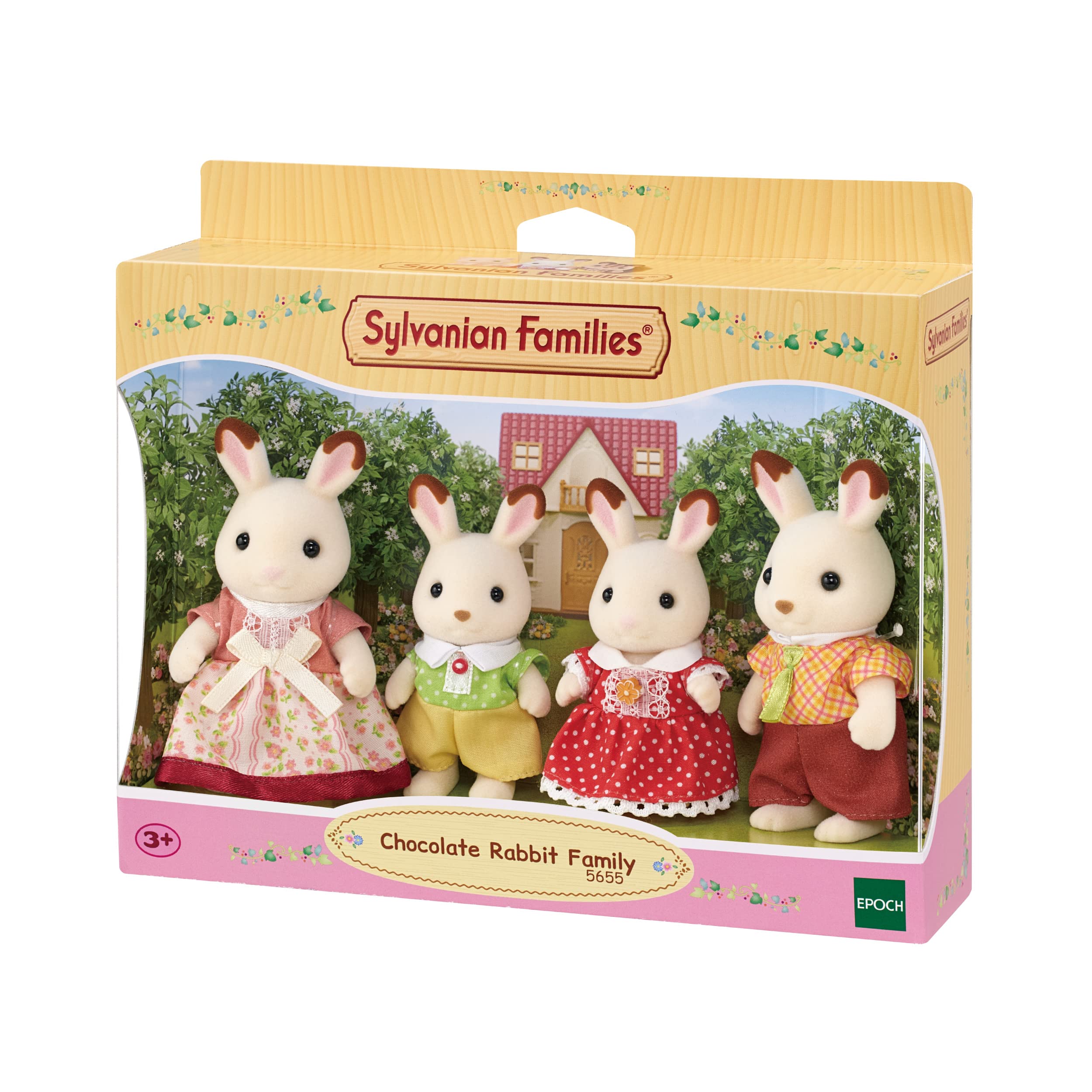 Sylvanian Families Chocolate Rabbit Family Doll Set - Articulated Figures with Removable Clothes 1