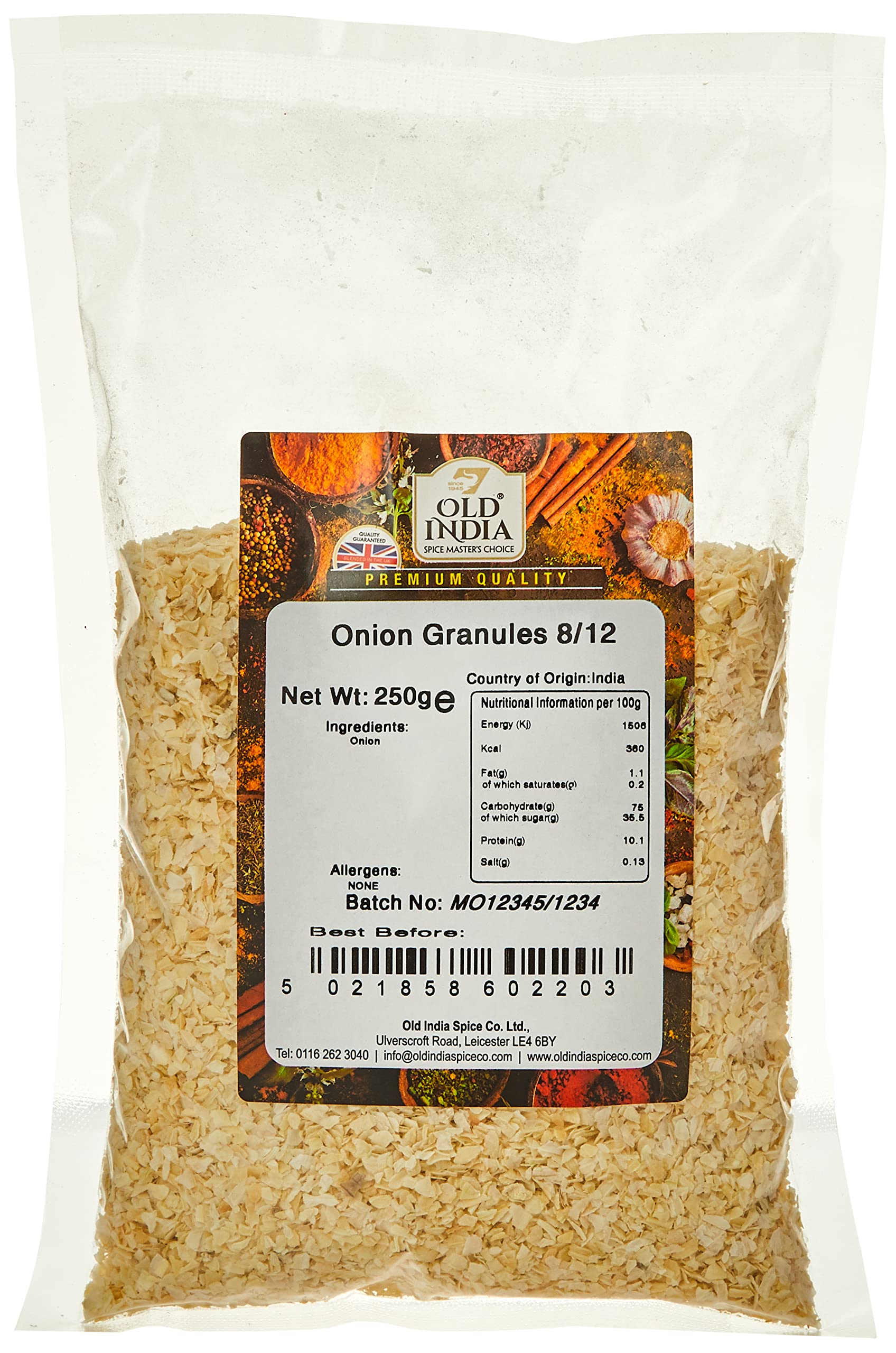 Old India Onion Granules 8/12 250g 1
