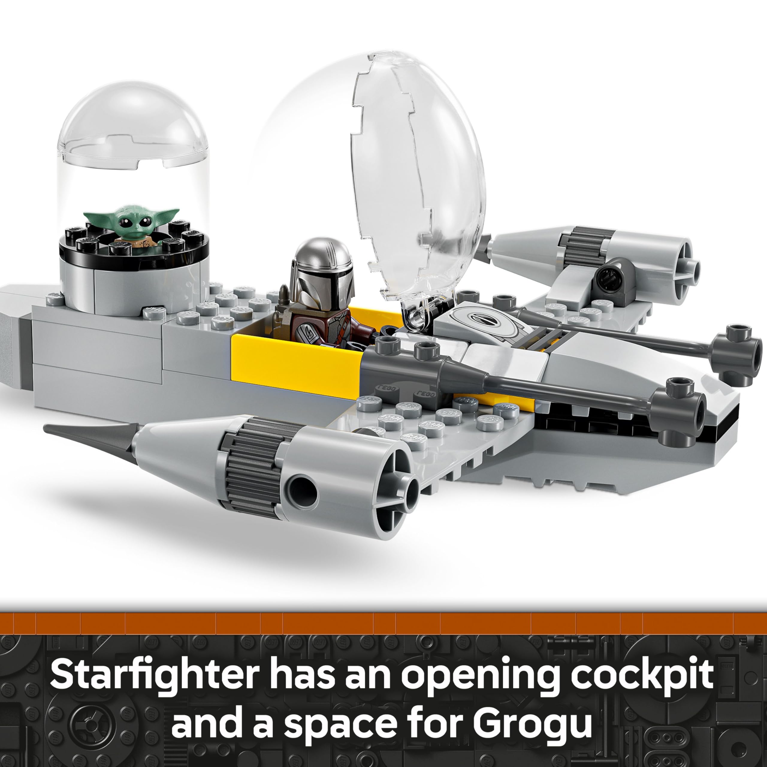 LEGO Star Wars 75410 Mando and Grogu’s N-1 Starfighter Building Toy - 92-Piece Set for Ages 4+ 12