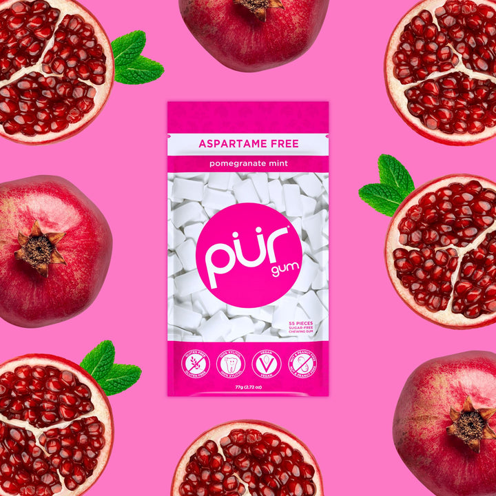 PUR - Pomegranate Mint Sugar-Free Chewing Gum (55 Pieces)