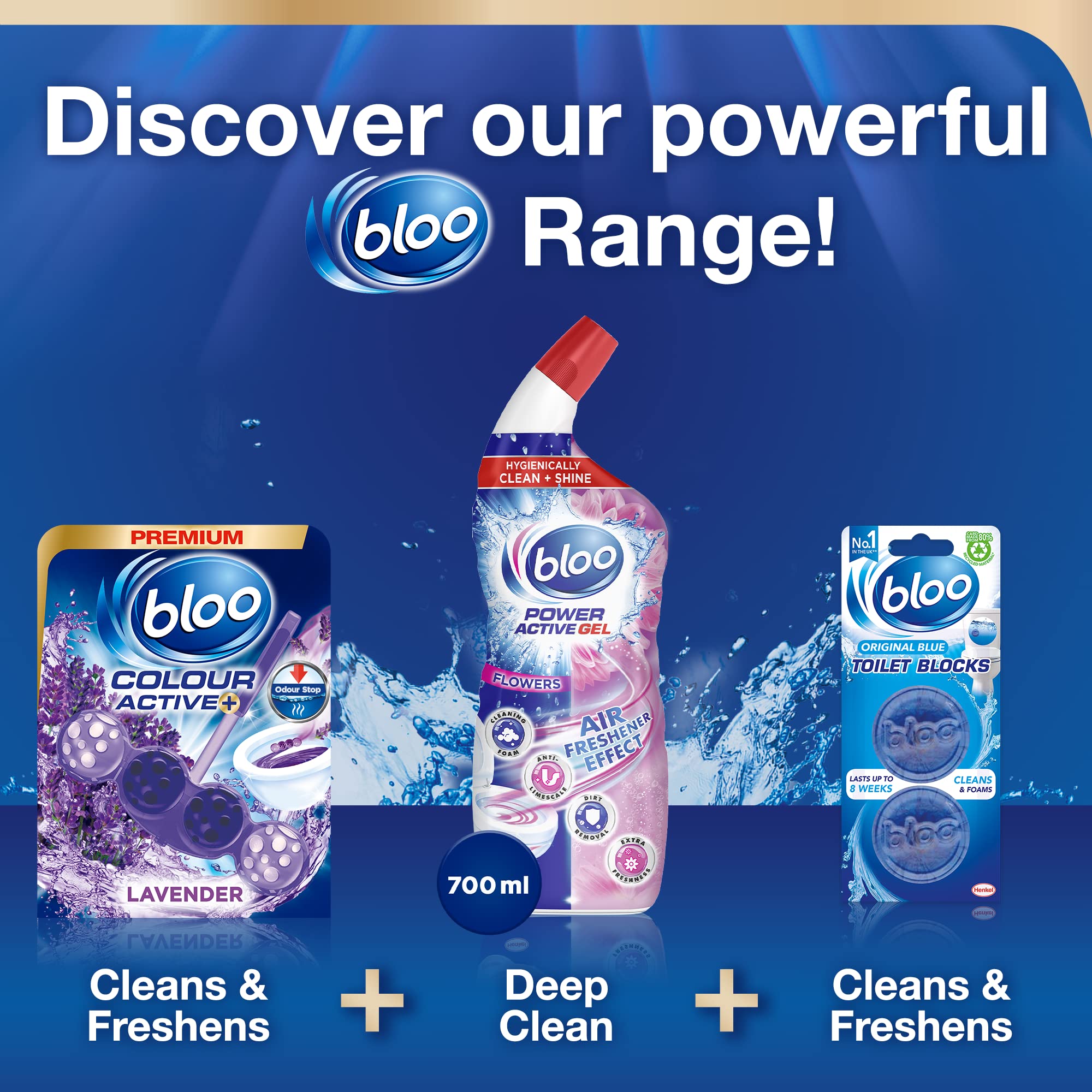 Bloo Colour Active Toilet Rim Block Lavender with Anti-Limescale Cleaning | 50g 5