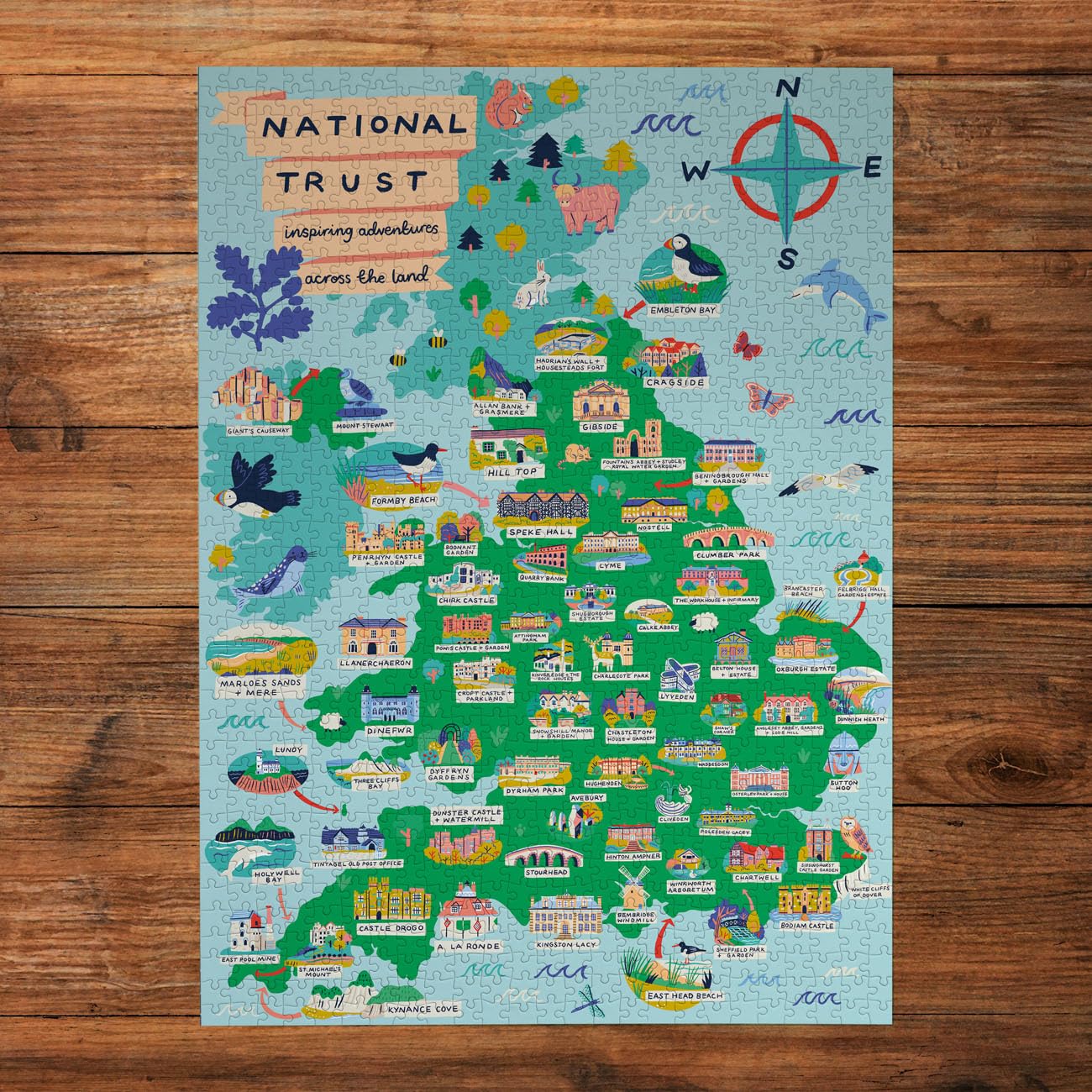 Gibsons National Trust Across the Land 500 Piece Jigsaw Puzzle for Adults | 48 x 34 cm 2