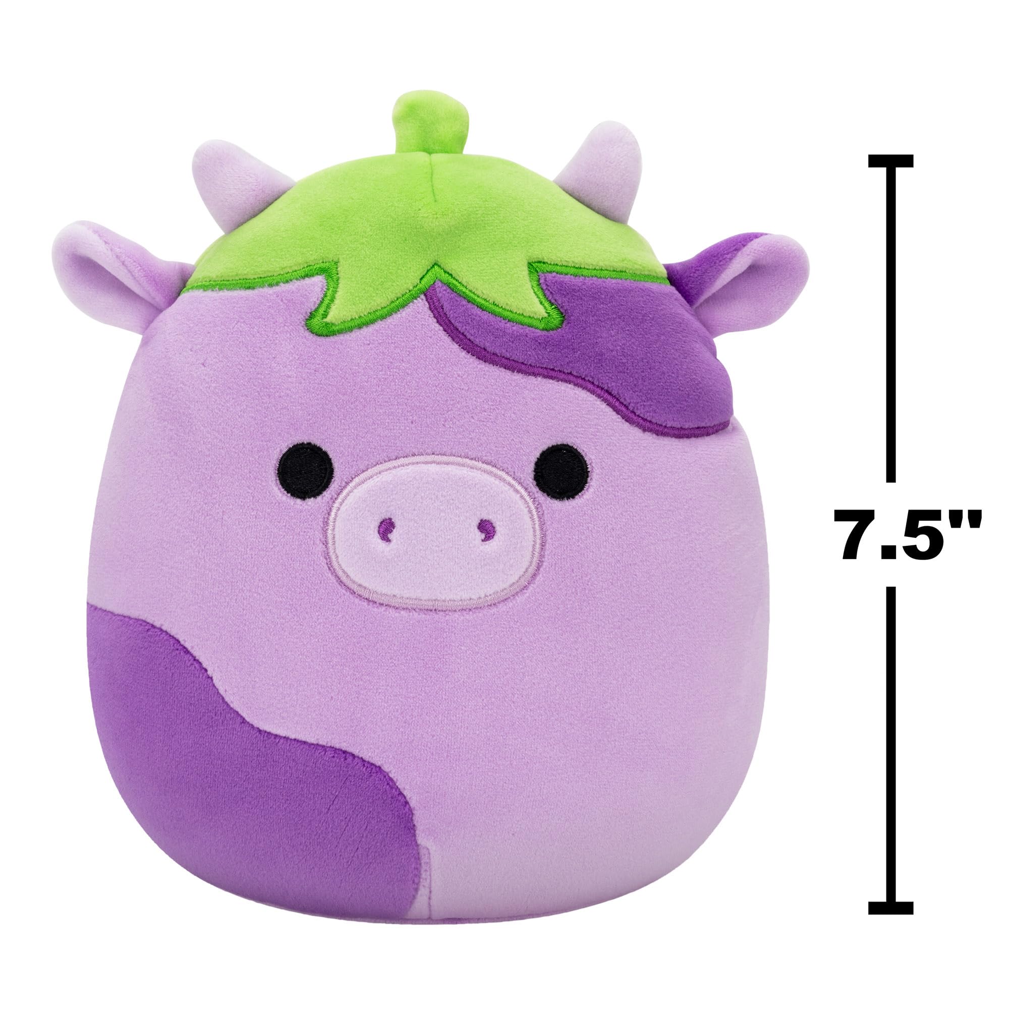 Squishmallows Frederick the Eggplant Cow - 7.5-Inch Plush Collectible for Ages 3+ 5