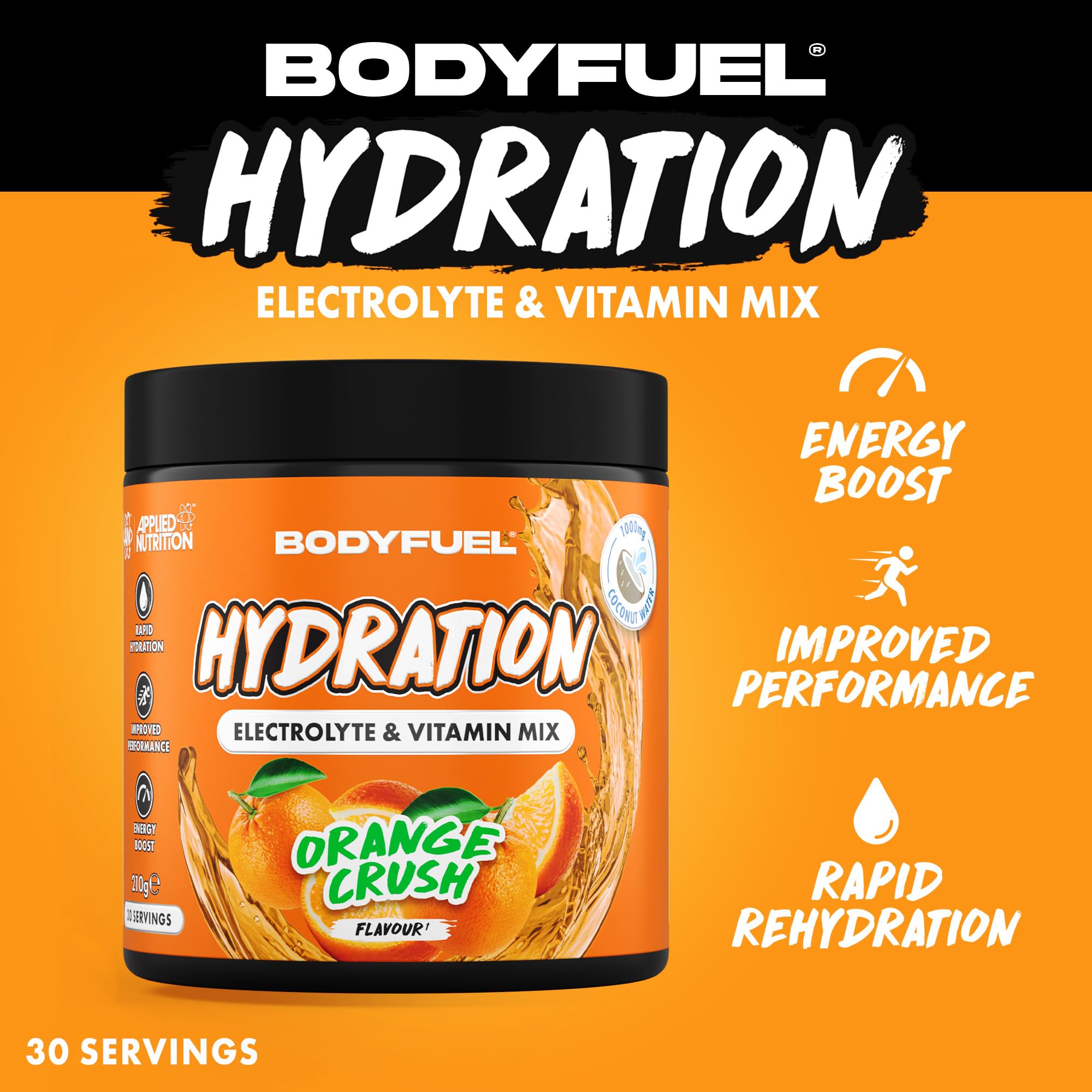 Applied Nutrition BodyFuel Hydration Electrolyte & Vitamin Powder - 30 Servings | Vegan & Halal Certified