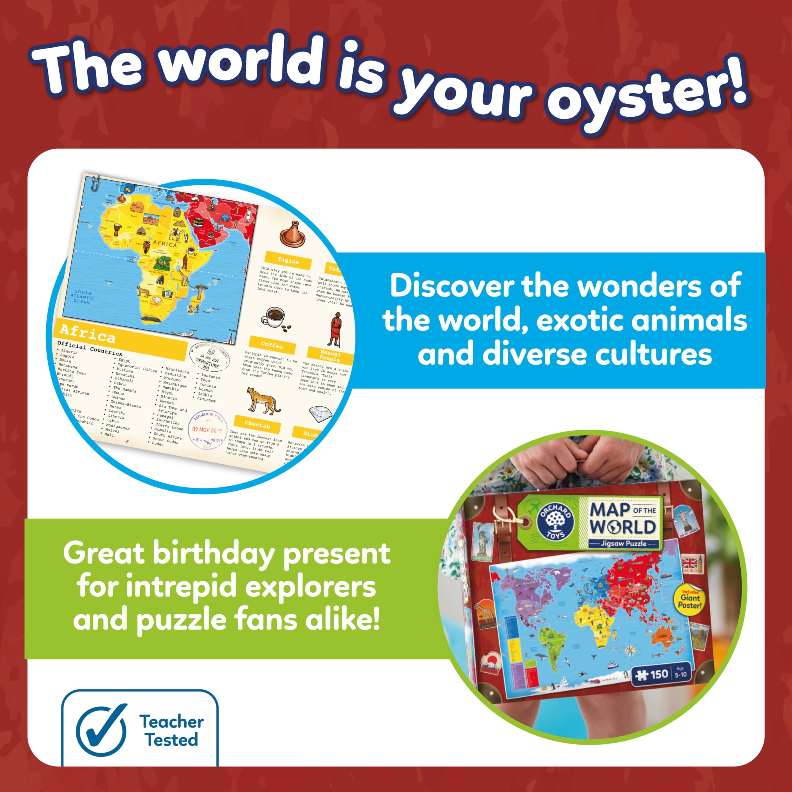 Orchard Toys Map of the World 150-Piece Jigsaw Puzzle with Giant Poster 5