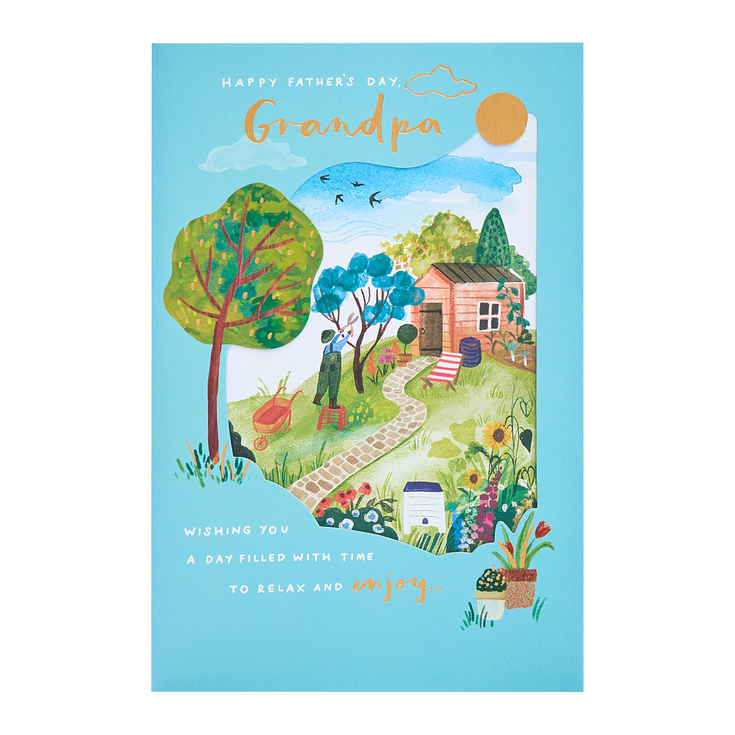 UK Greetings Father's Day Card for Grandpa | Gardening Design | 14.9 x 22.9 cm 5