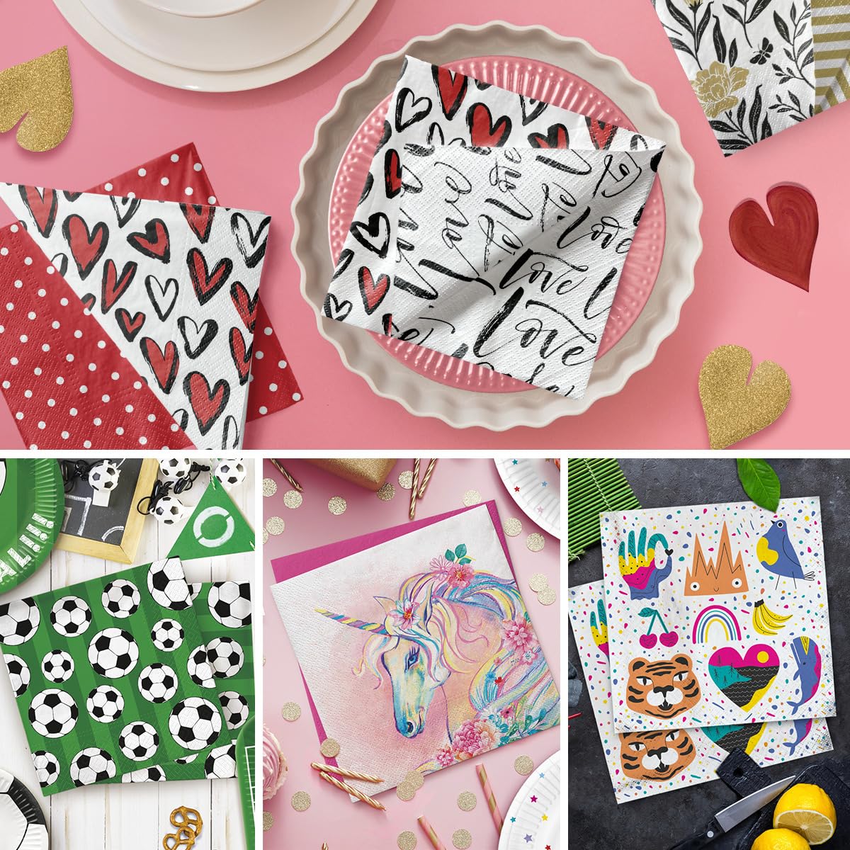 PAW Decor Collection Napkins 3-Ply Soccer Ball Print - 33 x 33 cm | 20 Pieces 7